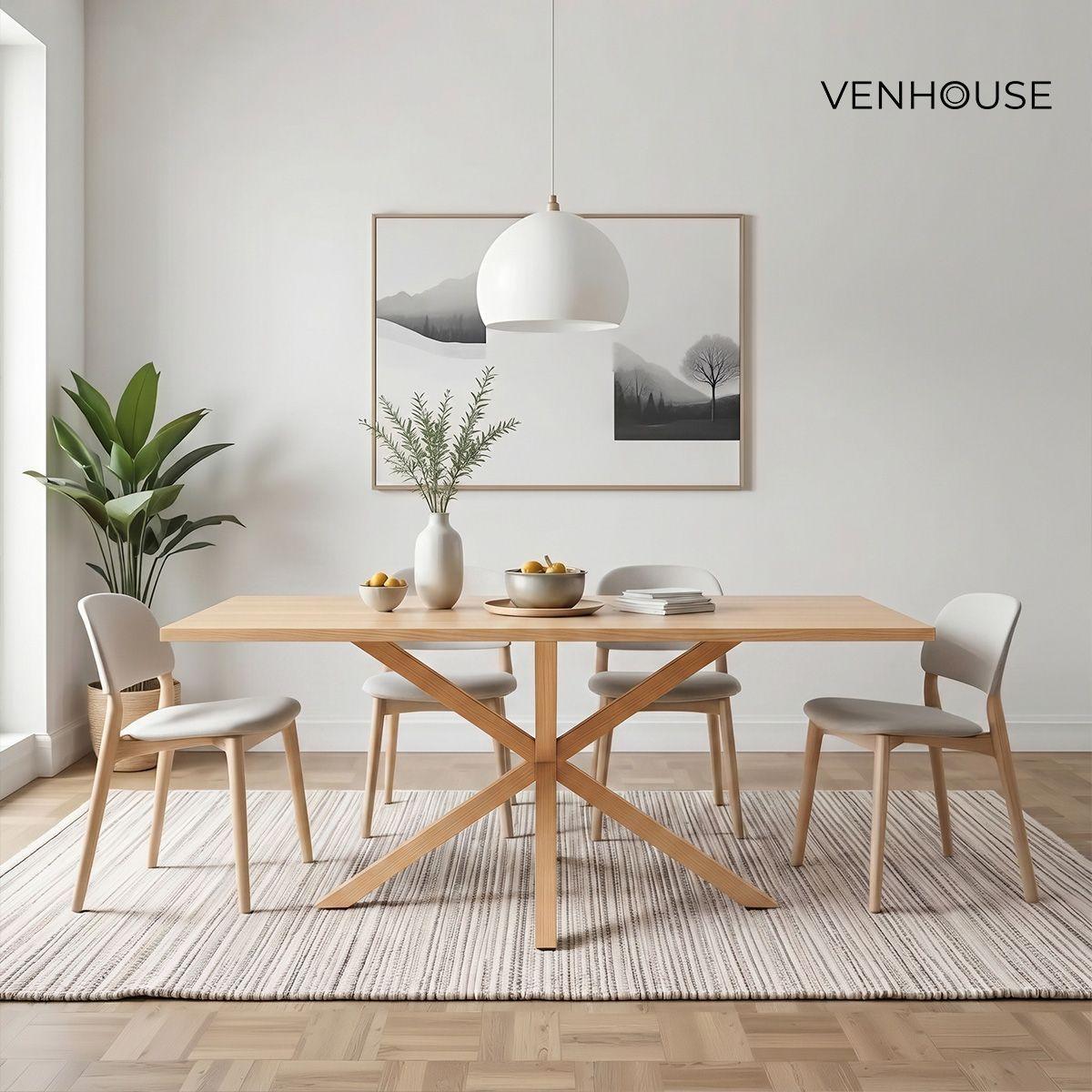 Mesa Comedor Argo Rectangular 160cm Venhoouse Natural-7