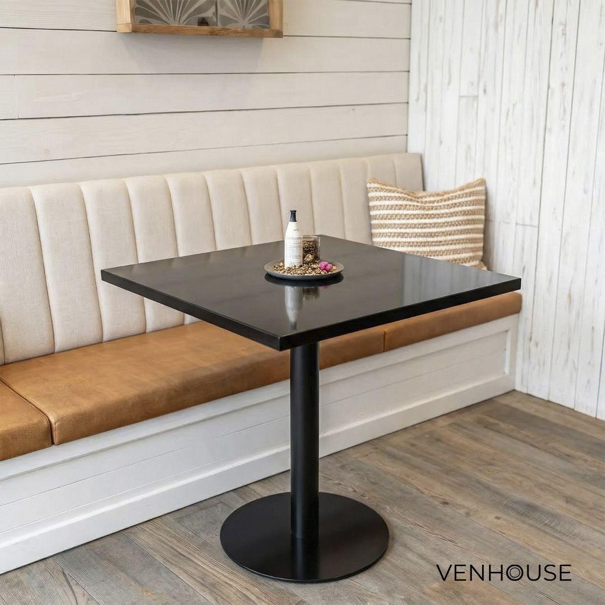 Mesa Restaurante Cafetería 70x70x74cm De Hierro Venhoouse Negra-7