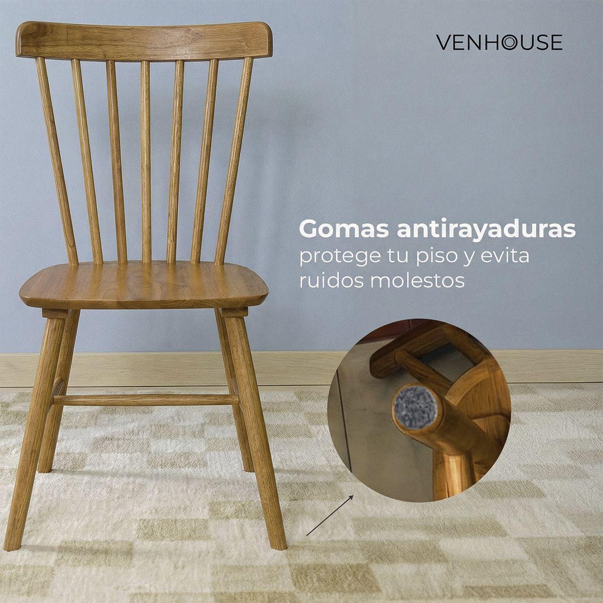 Silla De Comedor Windsor Madera Natural Venhoouse-5