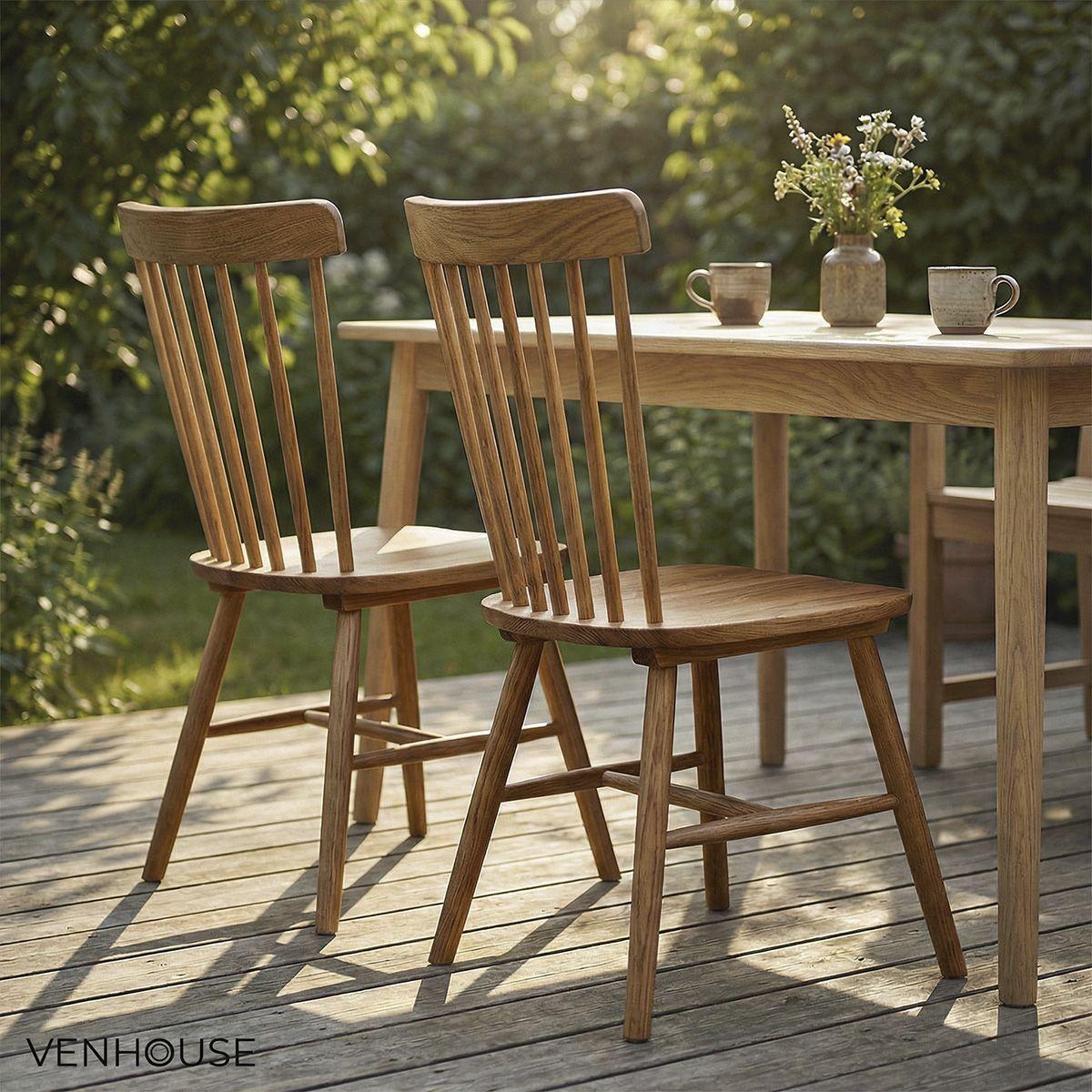 Silla De Comedor Windsor Madera Natural Venhoouse-7