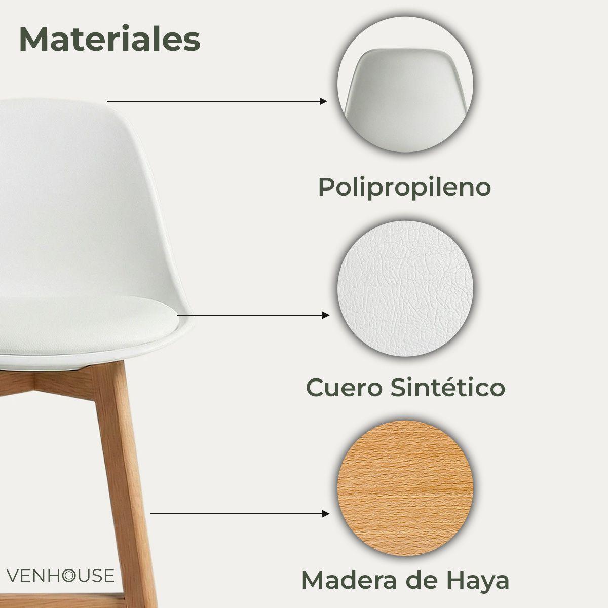 Pack 4 Taburetes Piso Bar Acolchado Altura 65cm Eames Tulip Blanco-1