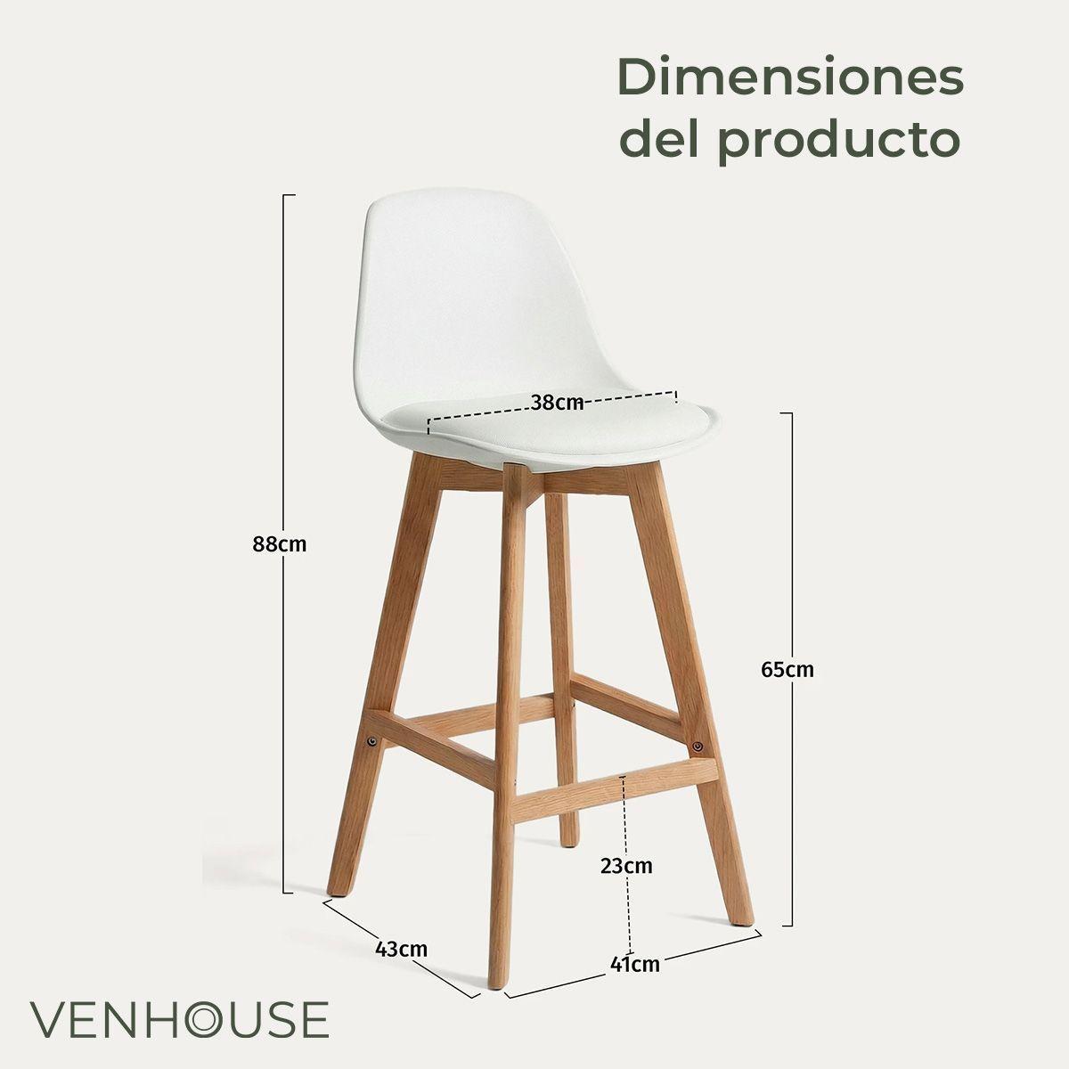 Pack 4 Taburetes Piso Bar Acolchado Altura 65cm Eames Tulip Blanco-3
