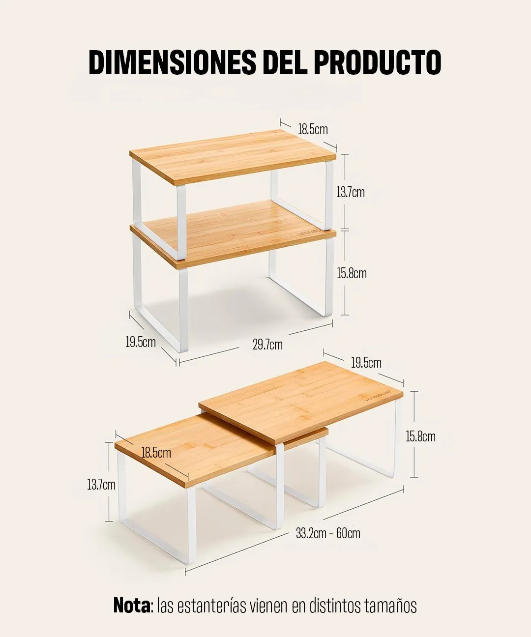 Organizador De 2 Repisas Estante De Vajilla Y Loza Apilable -2
