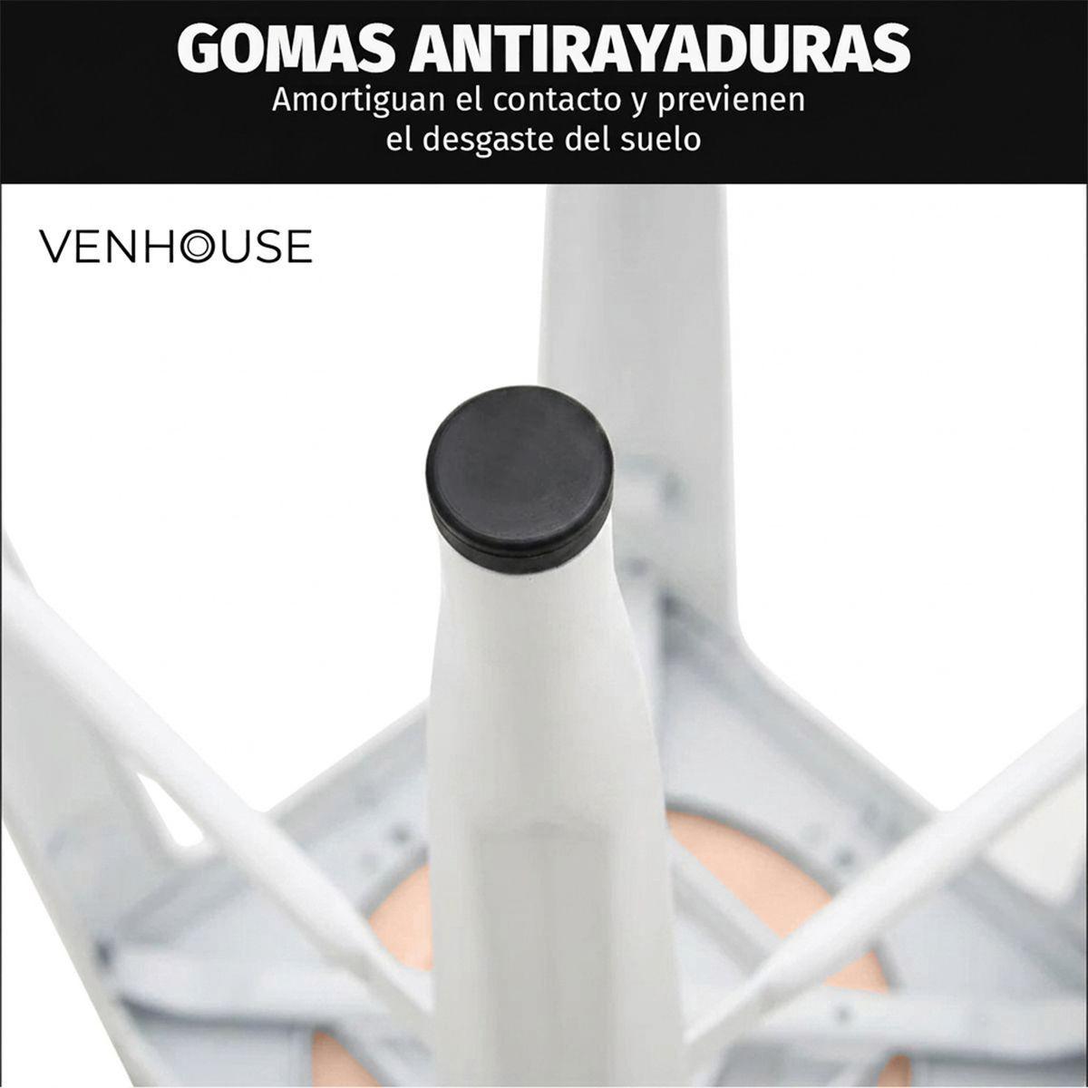 Pack 4 Taburetes Tolix Blancos De Madera 66cm Con Respaldo Venhouse-6