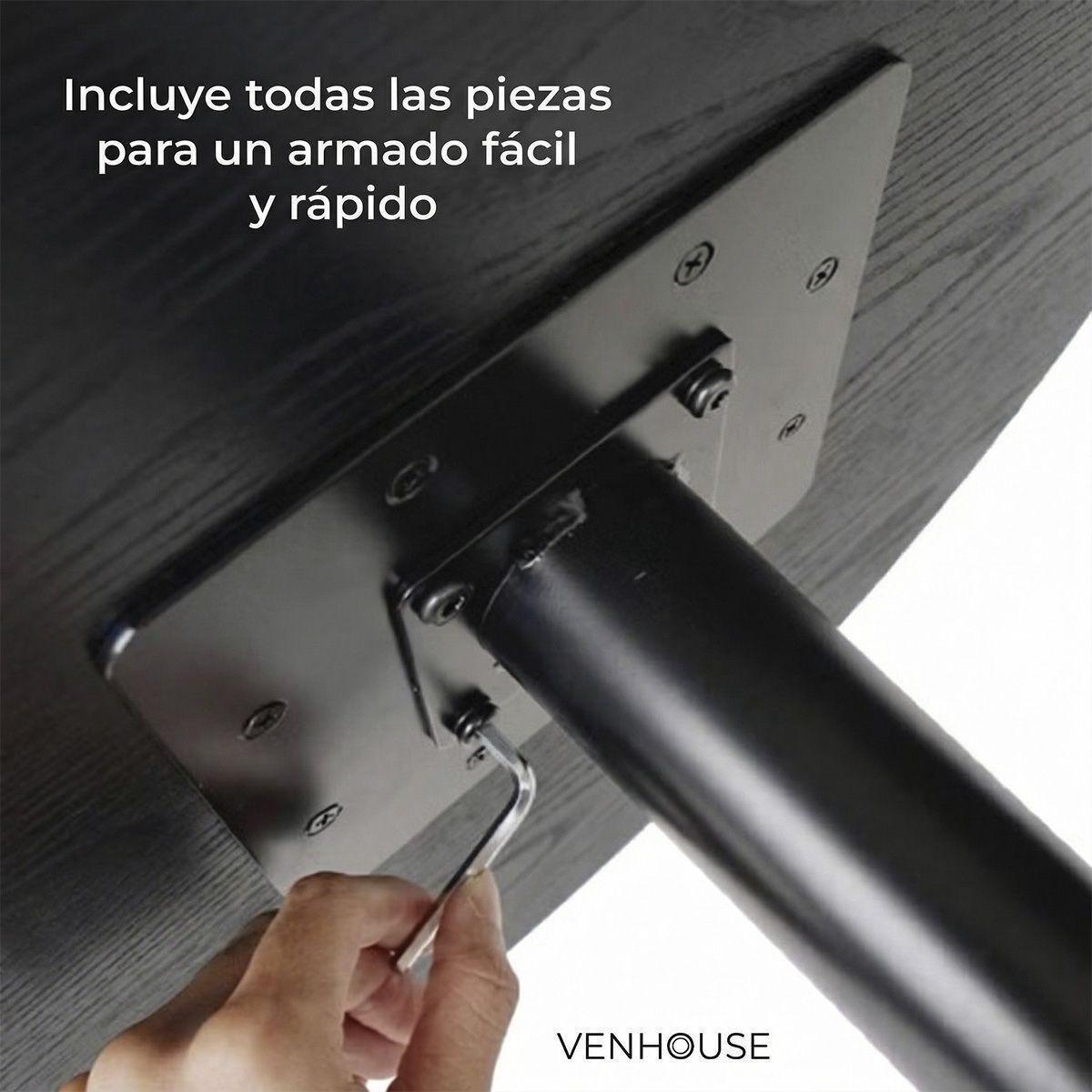 Mesa De Comedor Redonda Nordika Venhoouse Negra 100cm-3