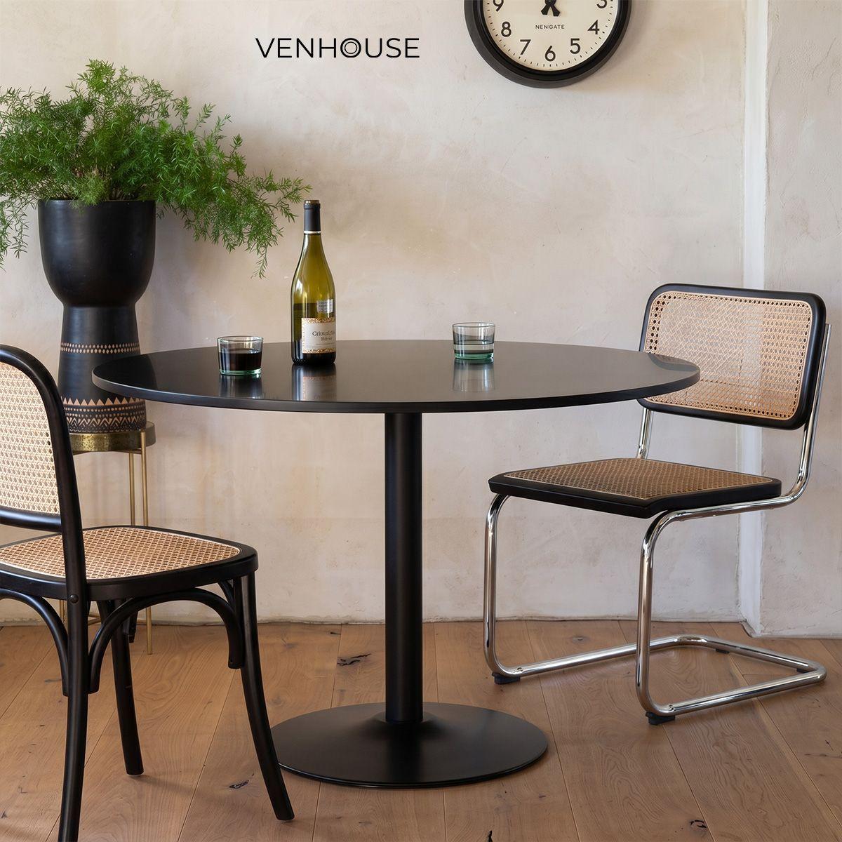 Mesa De Comedor Redonda Nordika Venhoouse Negra 100cm-6