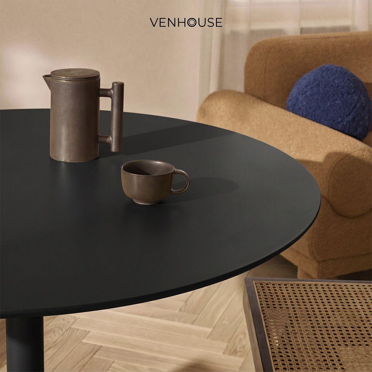 Mesa De Comedor Redonda Nordika Venhoouse Negra 100cm-7