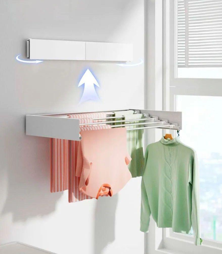 Tendedero De Ropa Plegable Retráctil De Pared Venhoouse 80cm-2