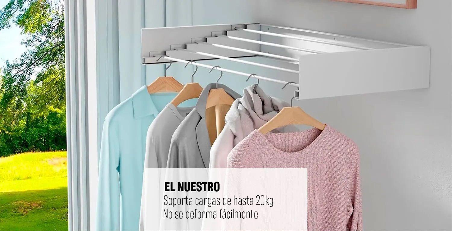 Tendedero De Ropa Plegable Retráctil De Pared Venhoouse 80cm-3