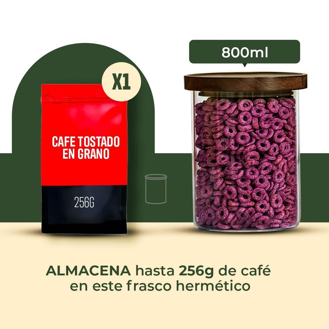 Pack 3 Frasco Contenedor Tarro Hermético Vidrio Acacia 800ml-1