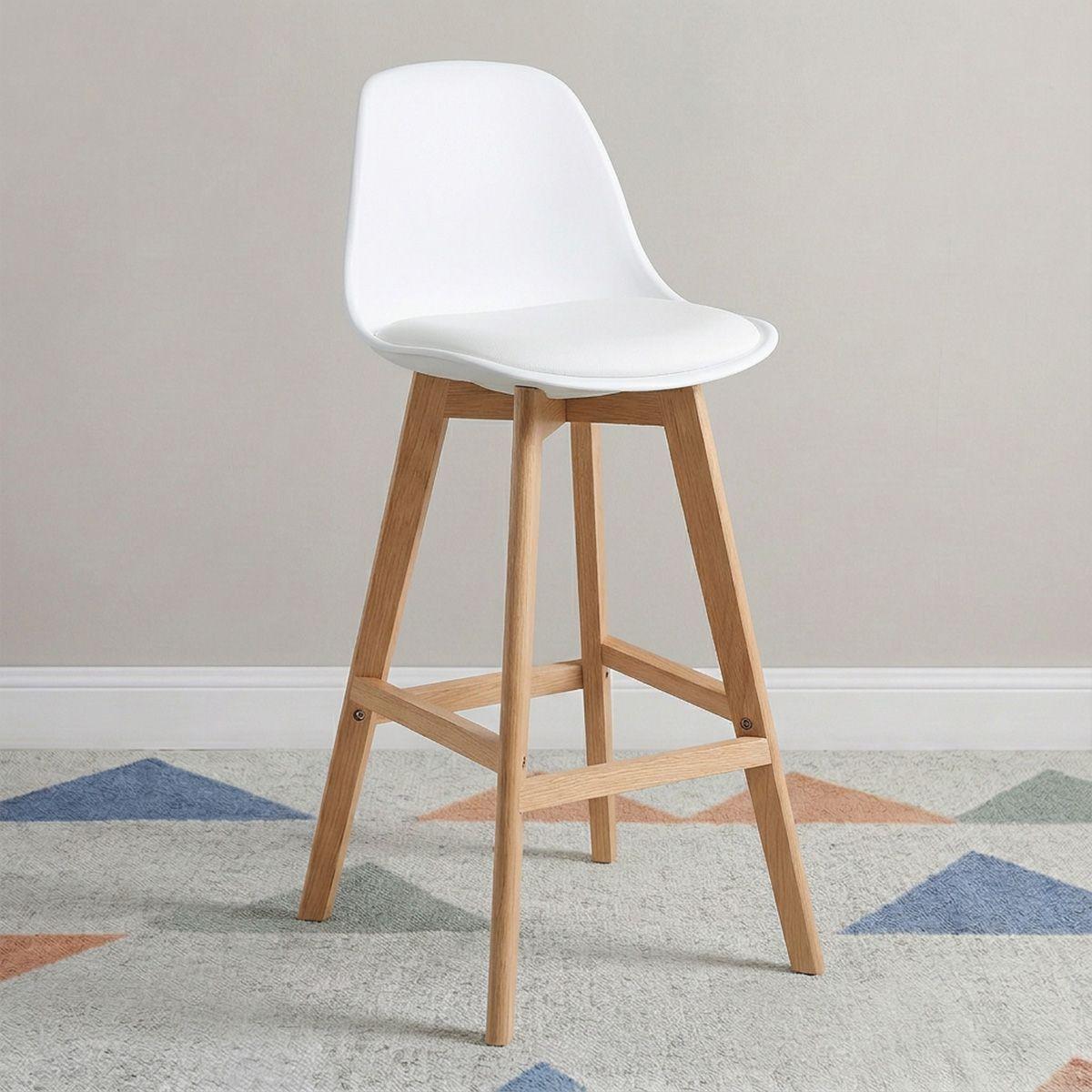 Taburete Piso Bar Acolchado Altura 65cm Eames Tulip Blanco-0