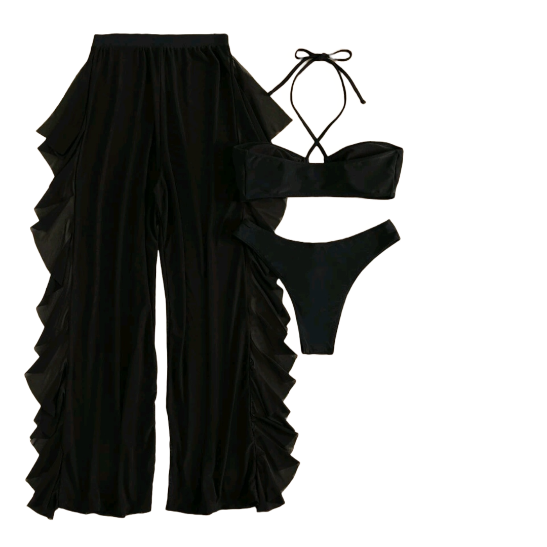 Traje de Baño Mujer Negro Con Pantalón-2