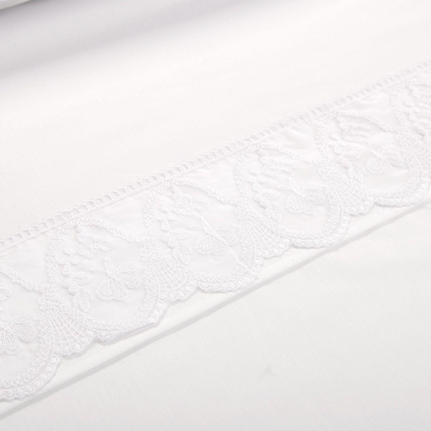Juego Sabana Broderie Malaga 1.5P Blanco-3