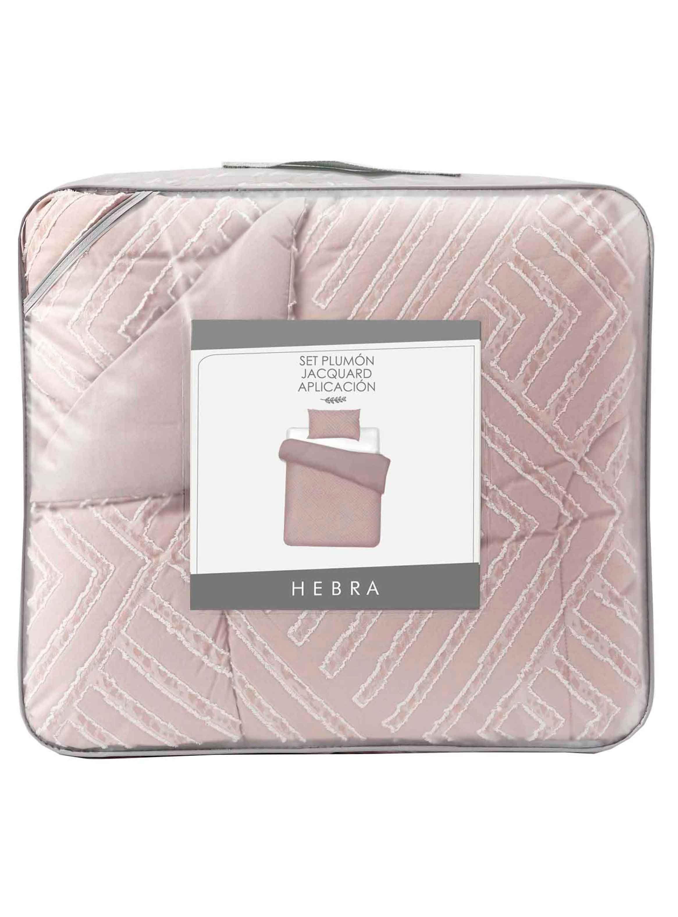 Plumon Jacquard 1.5 Plaza Flechas Gris-4