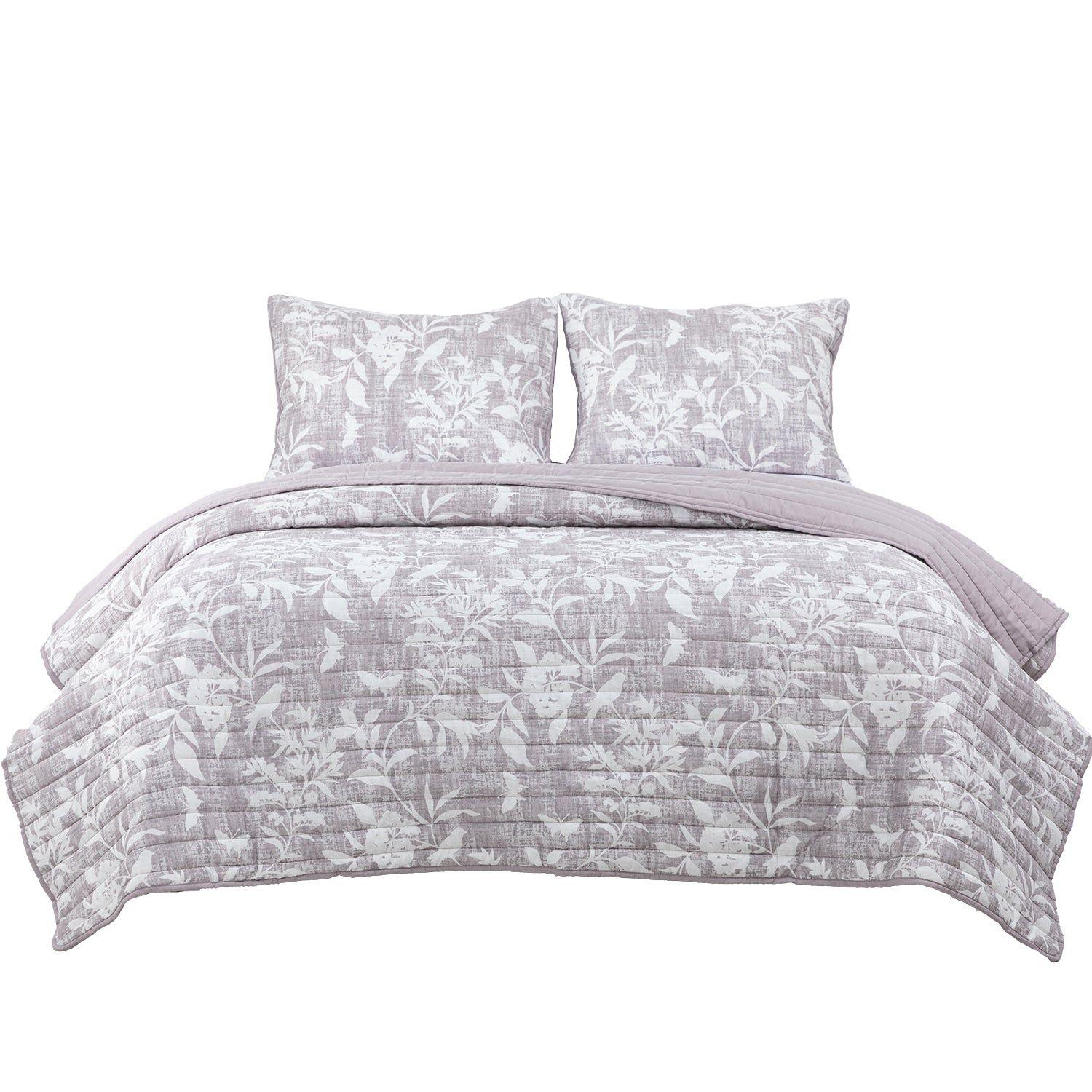 Quilt Reversible Estam 2P Flores Gris-2