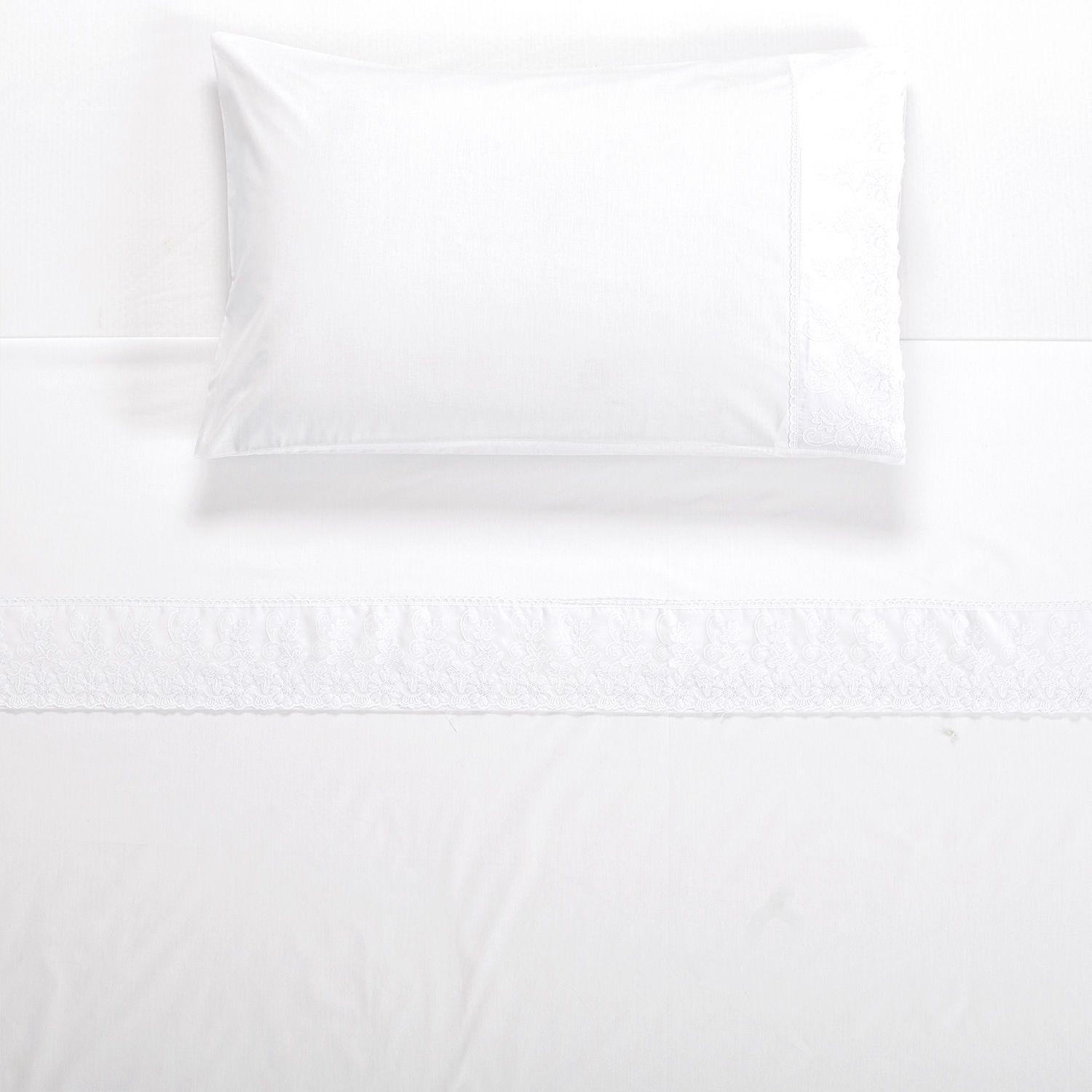 Juego Sabana Broderie Pamplona 2P Blanco-2