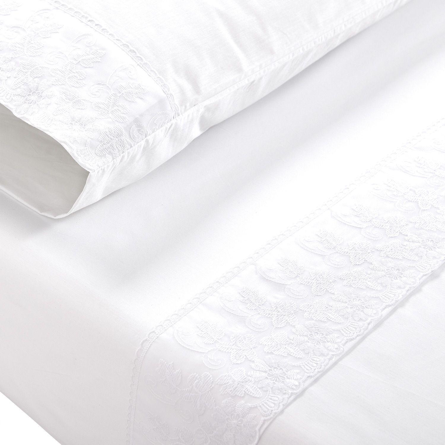 Juego Sabana Broderie Pamplona 2P Blanco-1