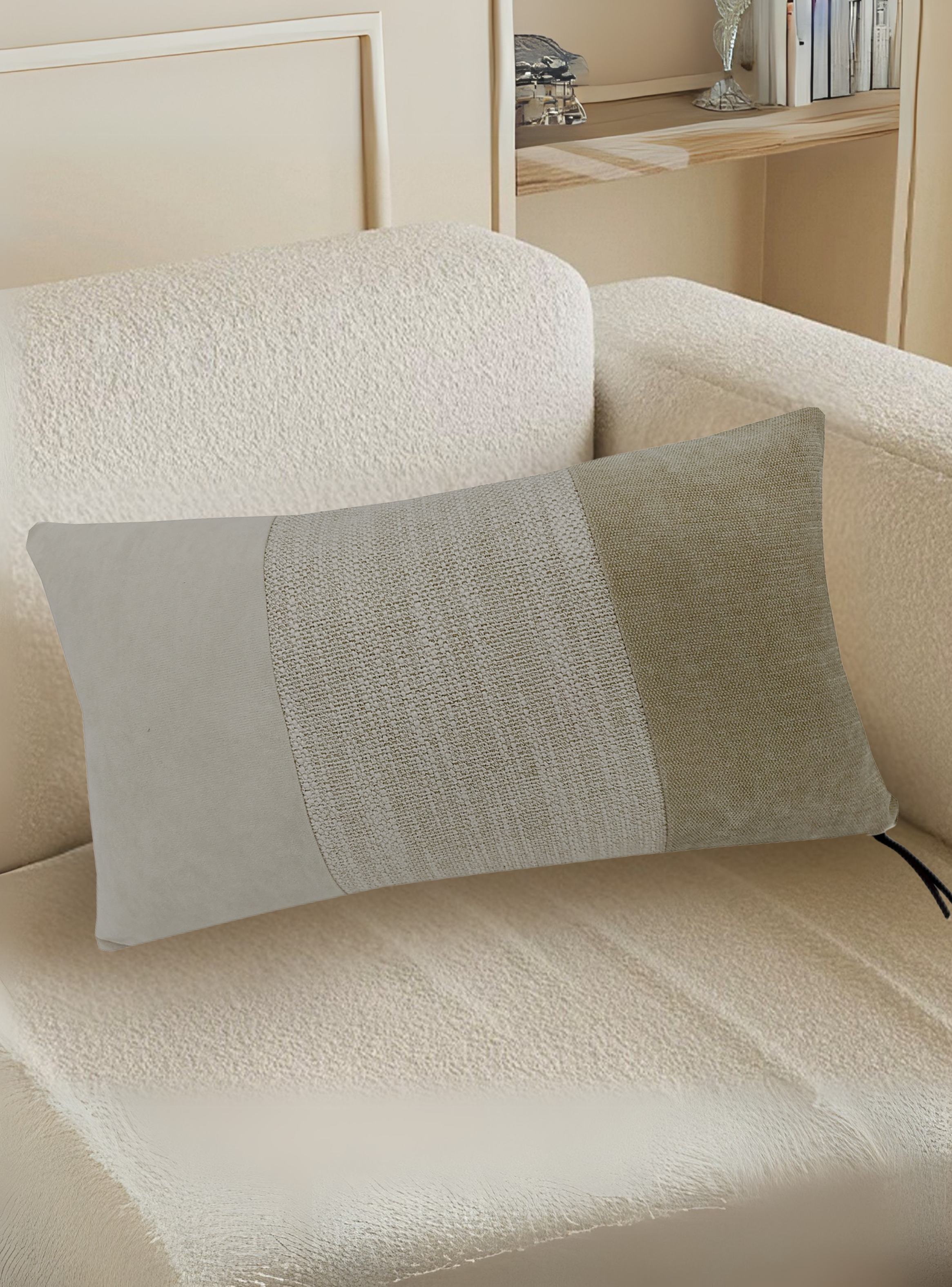 Cojin Patchwork  Rectangular Beige 30X50-3