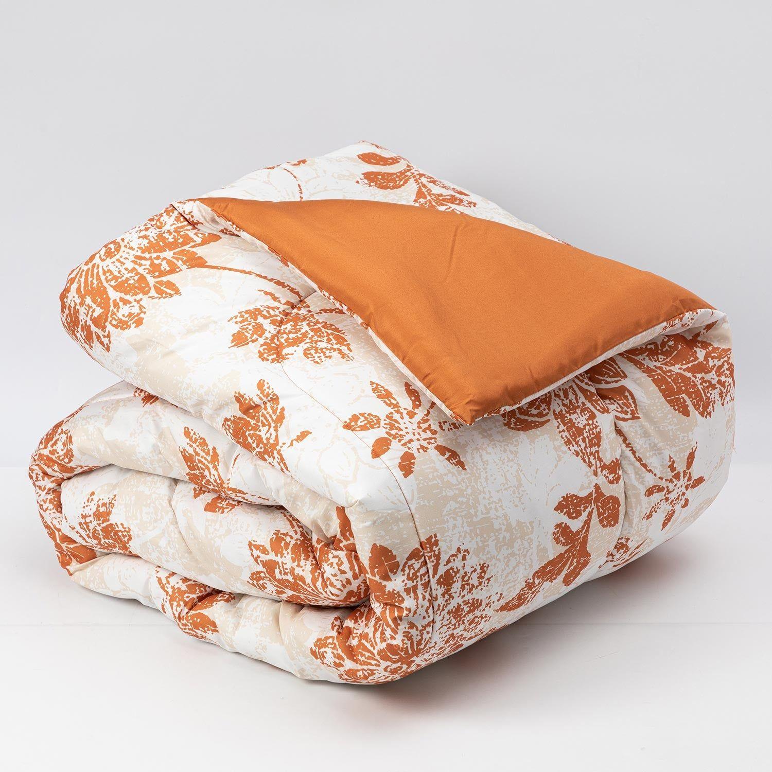 Plumon Reversible 2 Plazas Flores Terracota-2