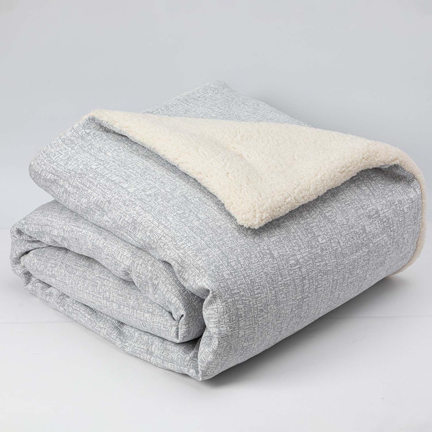 Quilt Reversible Sherpa 1.5 Plaza Gris-2