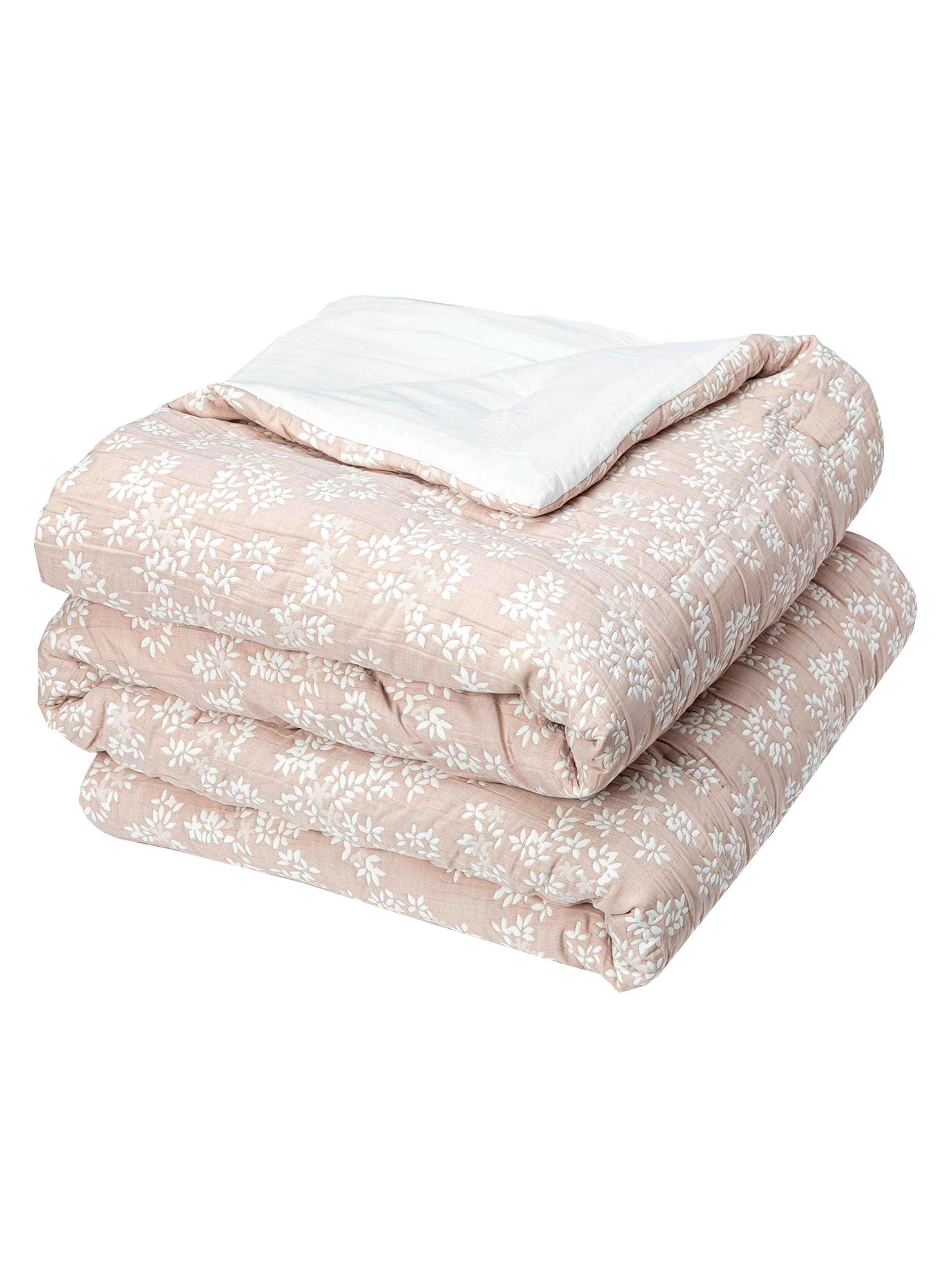 Cobertor Floral King Flores Beige-3