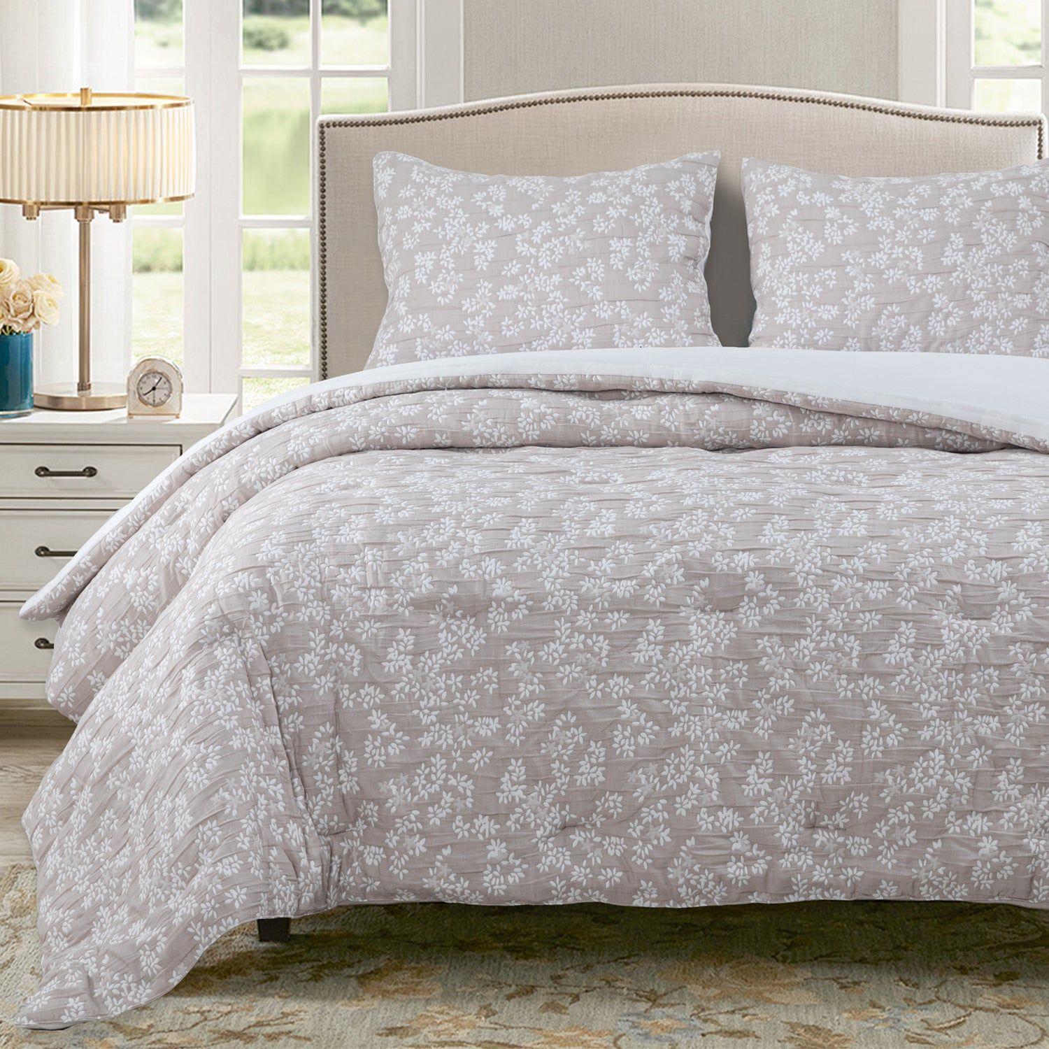 Cobertor Floral King Flores Beige-0