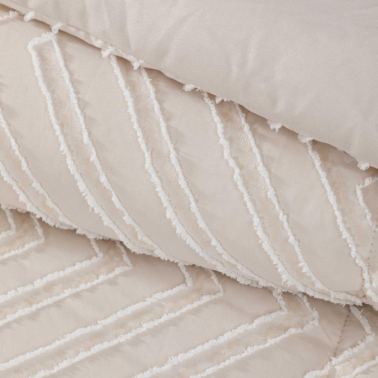 Plumon Jacquard 2 Plazas Flechas Beige-1