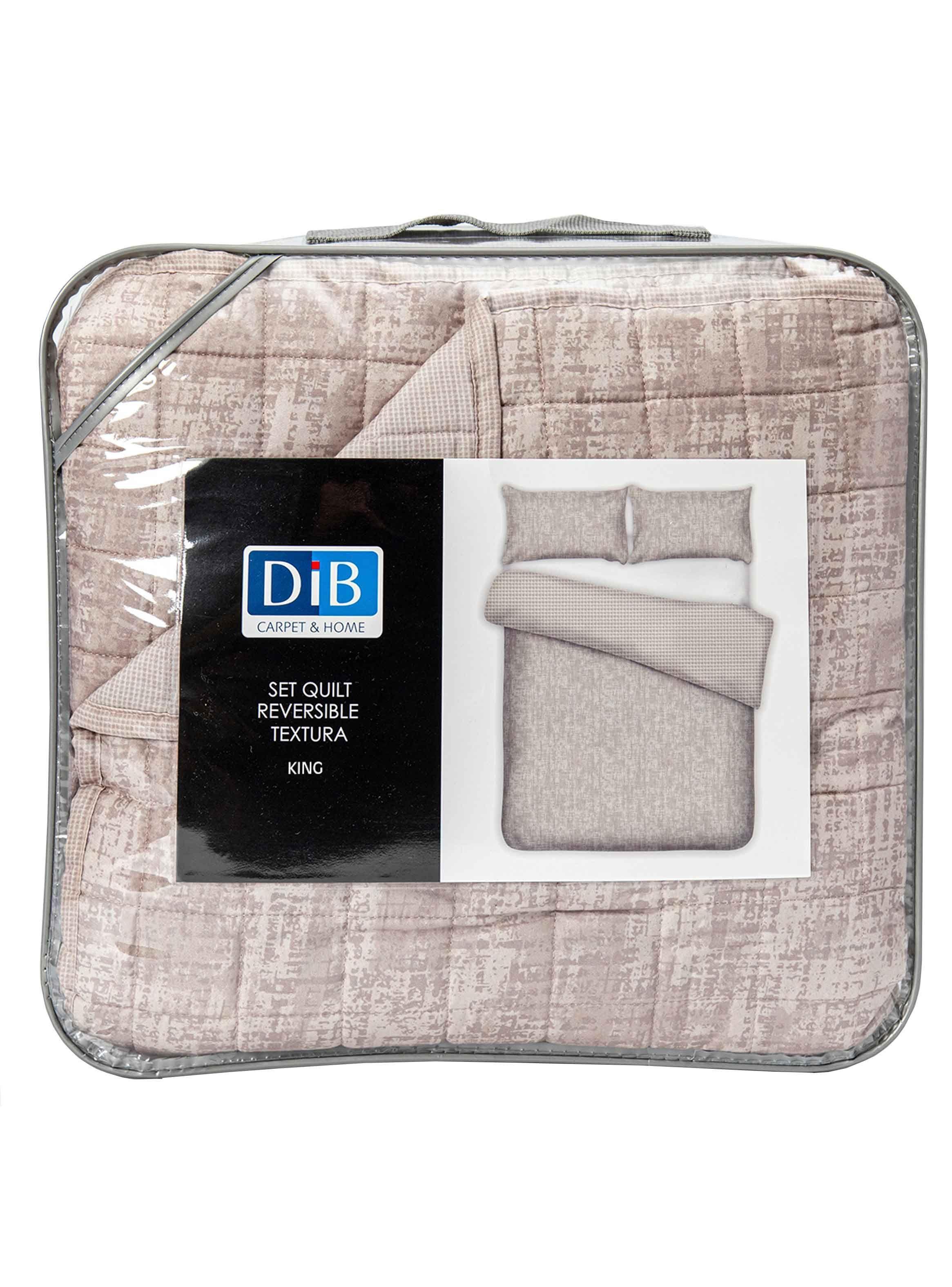 Quilt Reversible Textura King Taupe-5