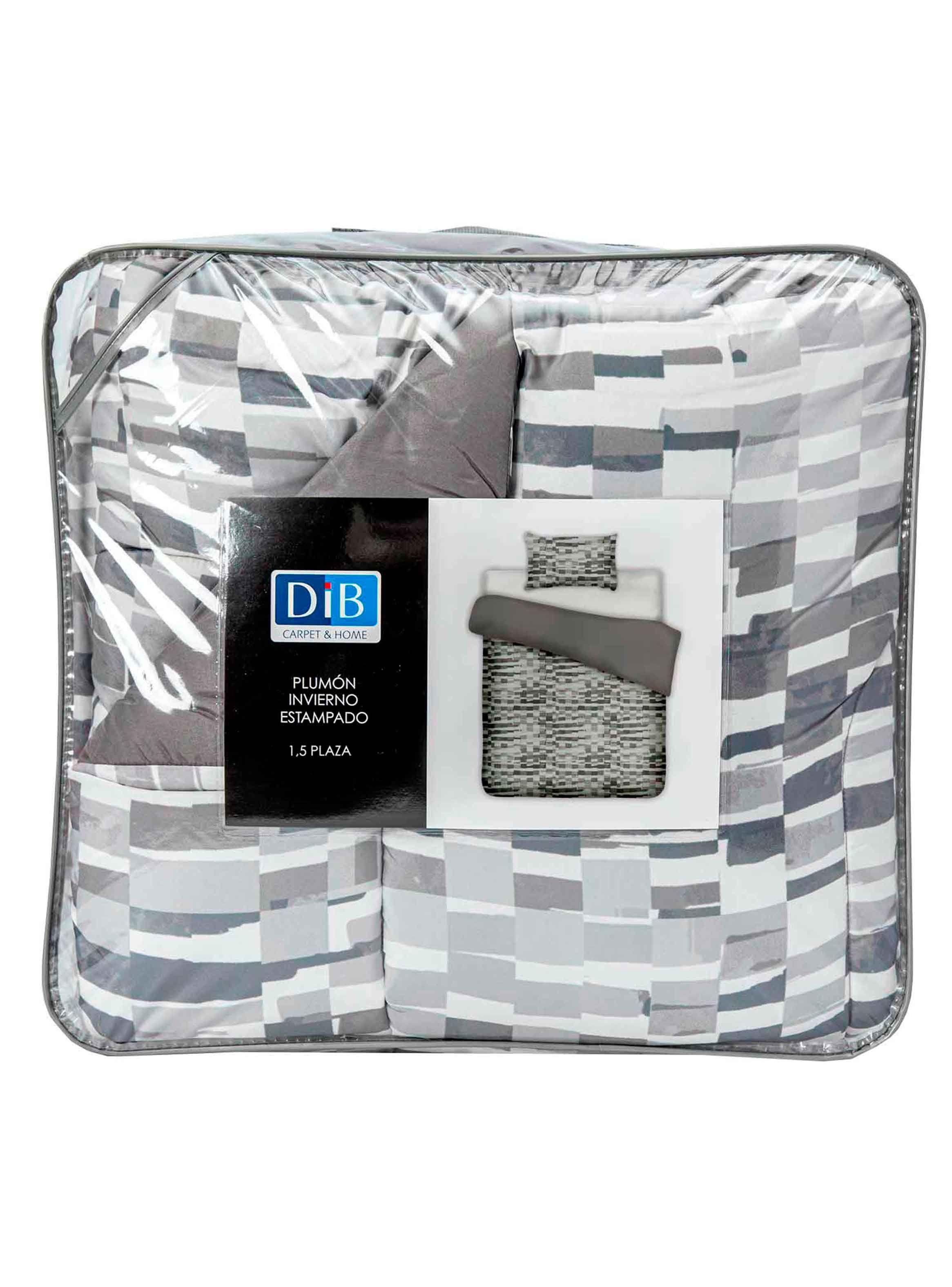 Plumon Reversible 1.5 Plaza Ladrillo Gris-4