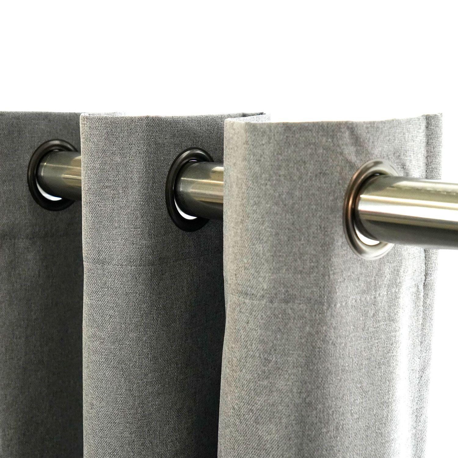 Cortina Blackout 2 Paños Trento Gris Oscuro-3