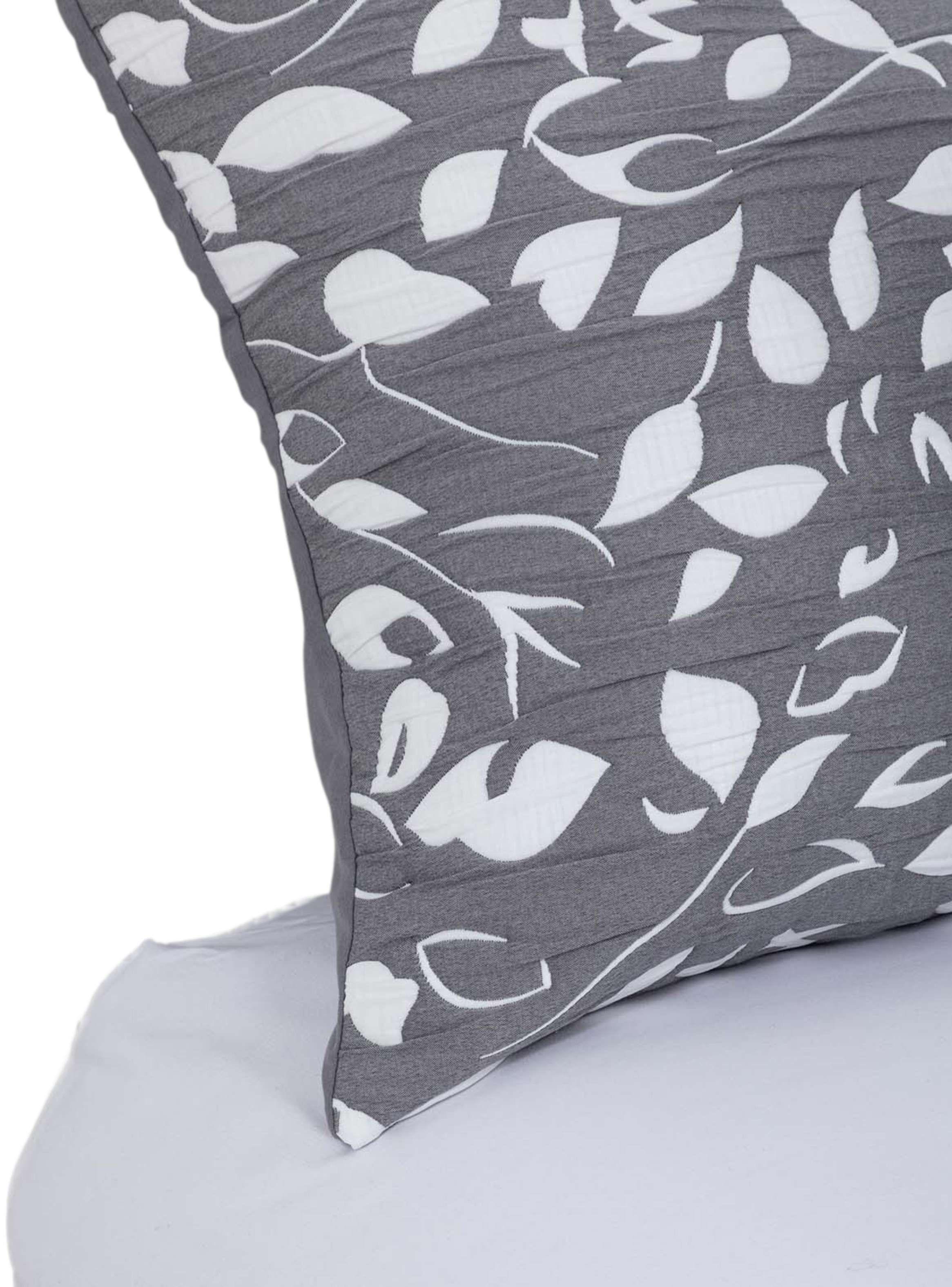 Cobertor Jacquard Super King Hojas Gris-2