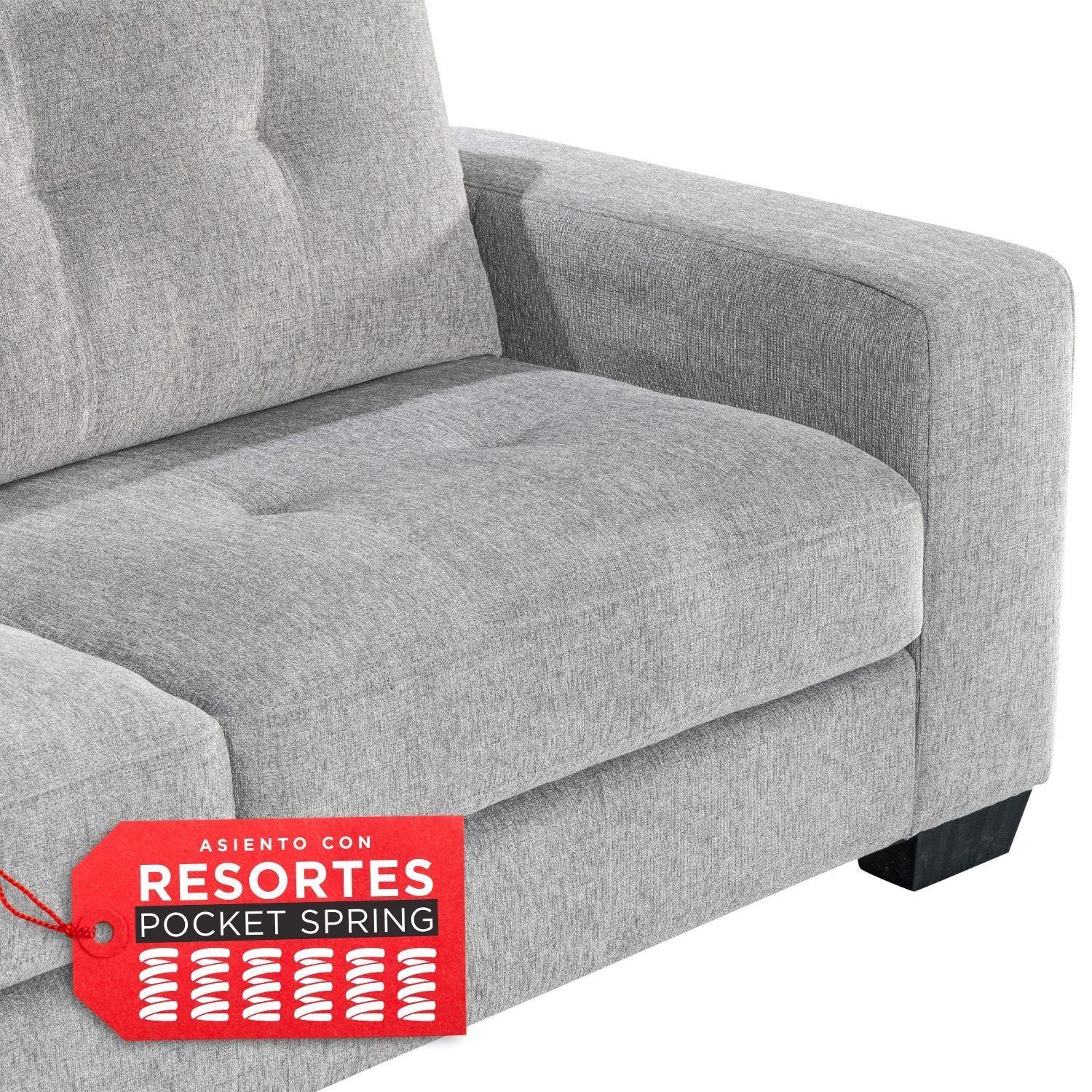 Sofá Cama Boal 3 Cuerpos Gris Claro-3