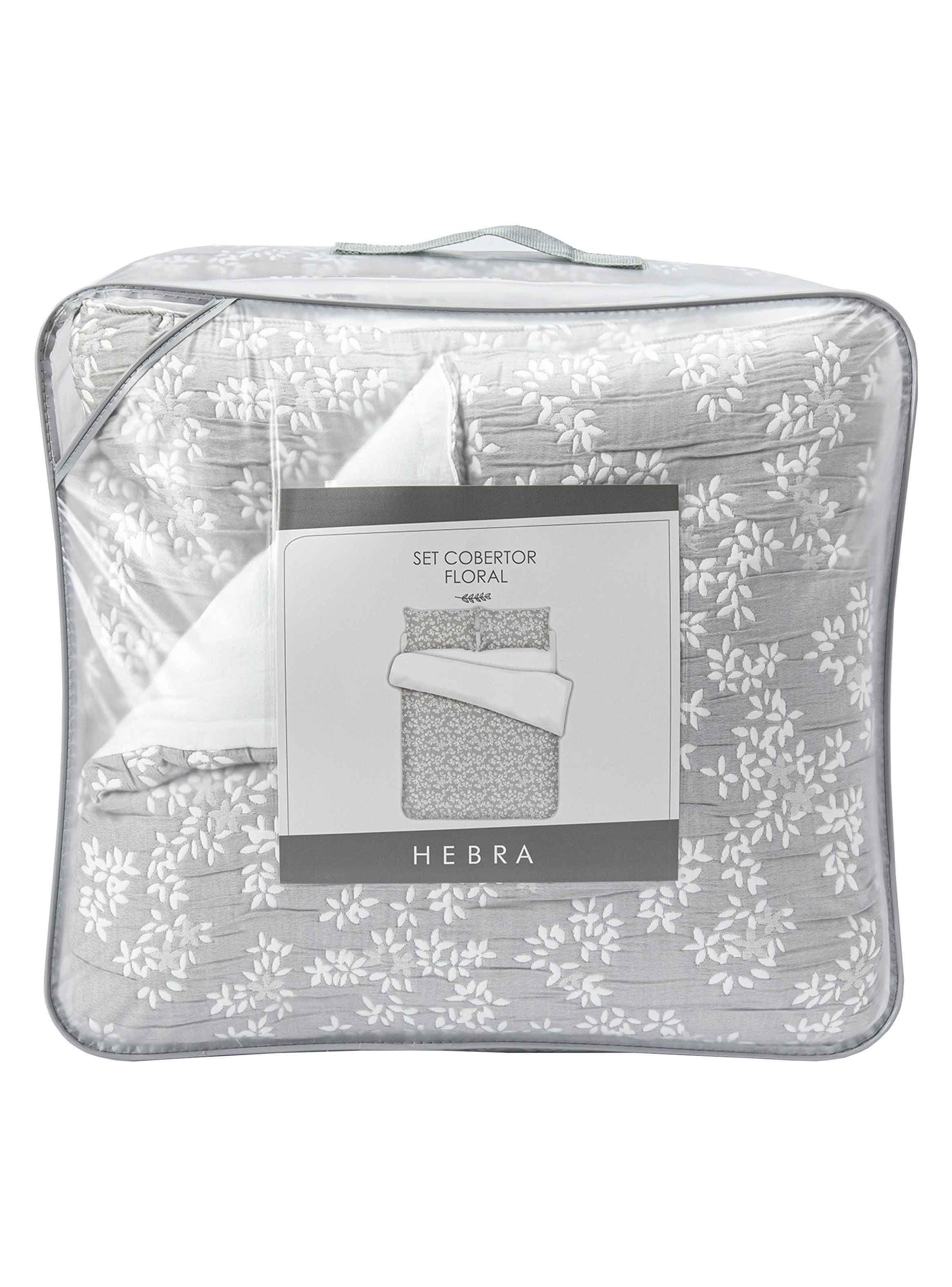 Cobertor Floral King Flores Gris-5