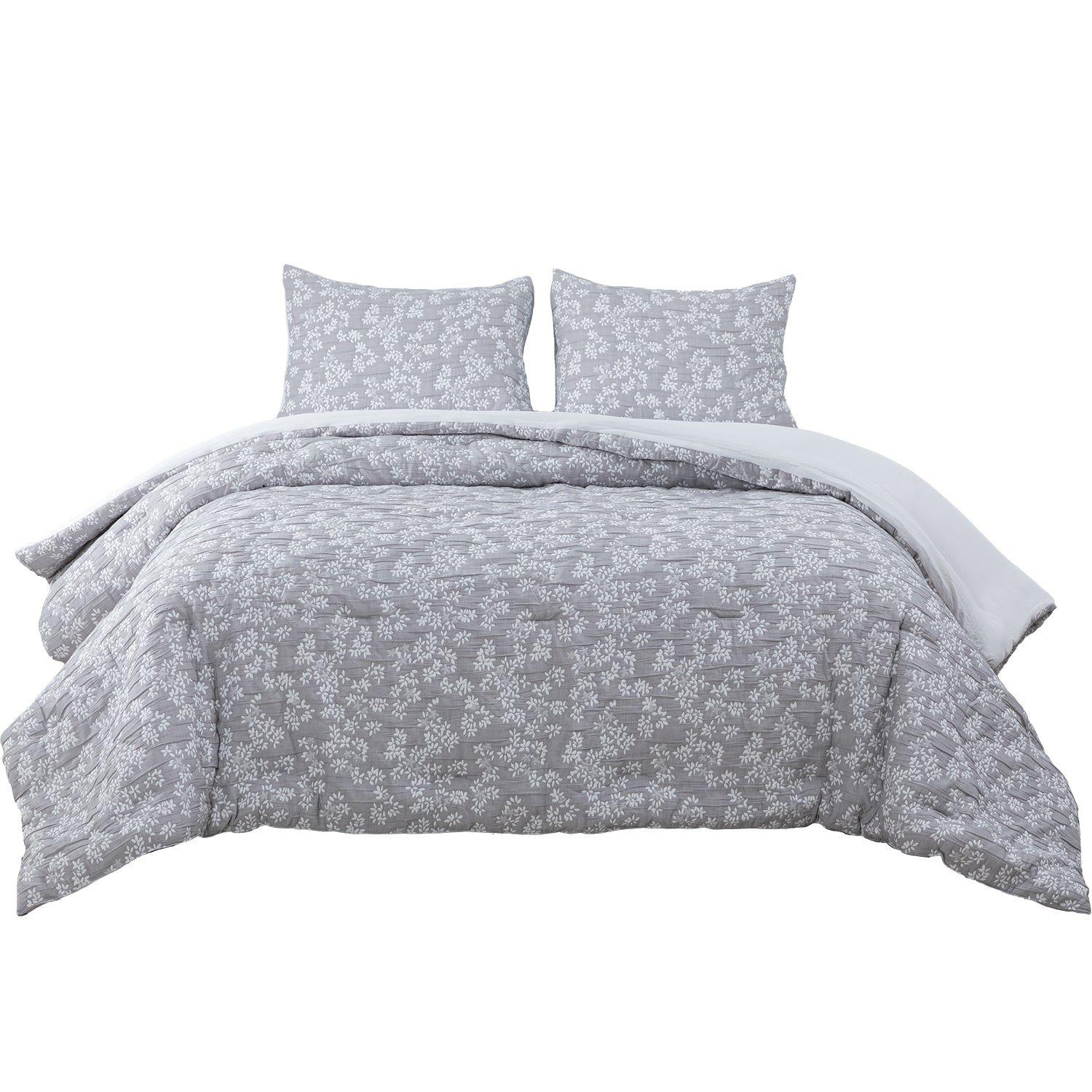 Cobertor Floral King Flores Gris-2
