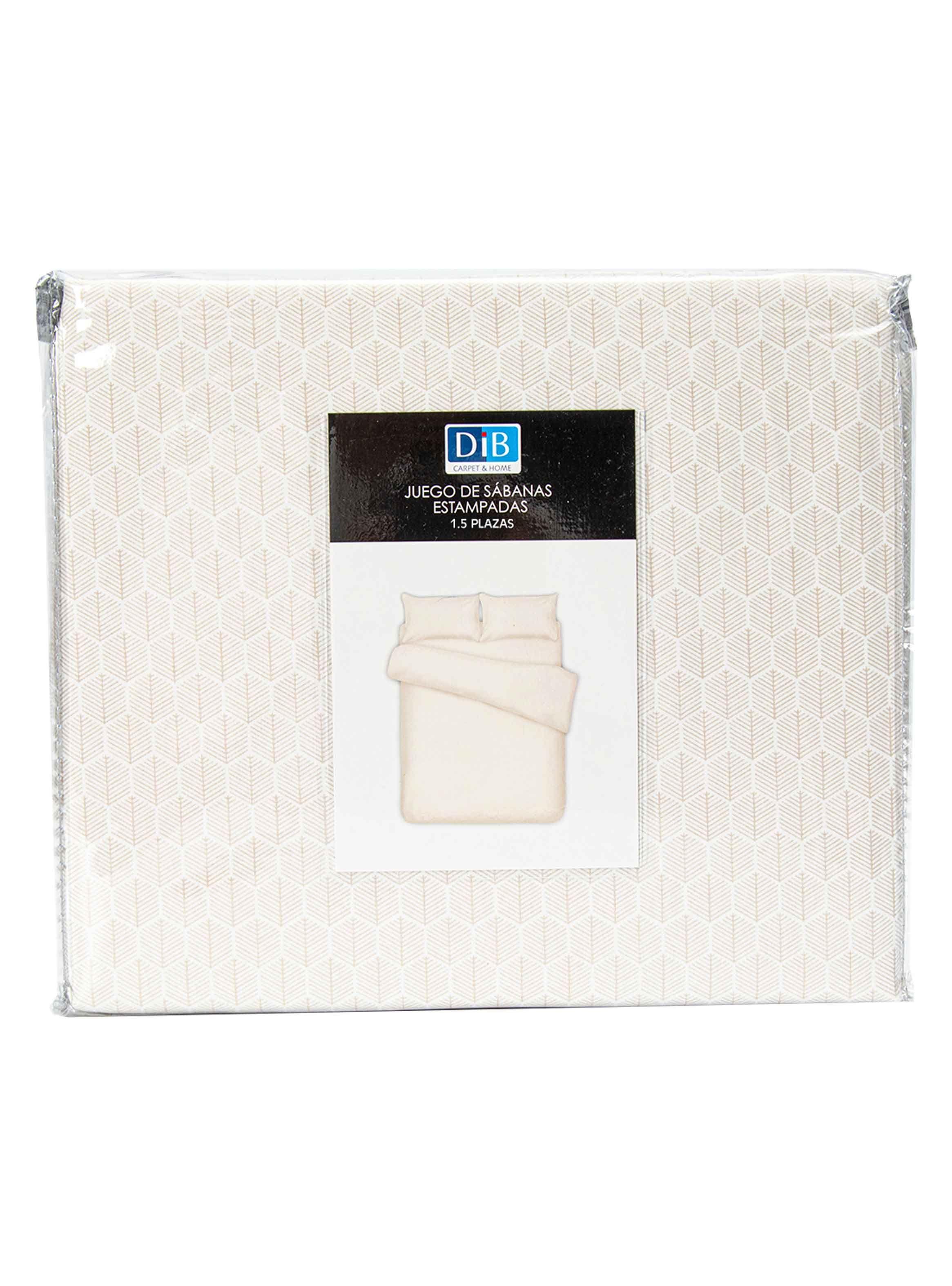 Pack 2 Sabanas Estampadas 1.5P Panal Beige-2