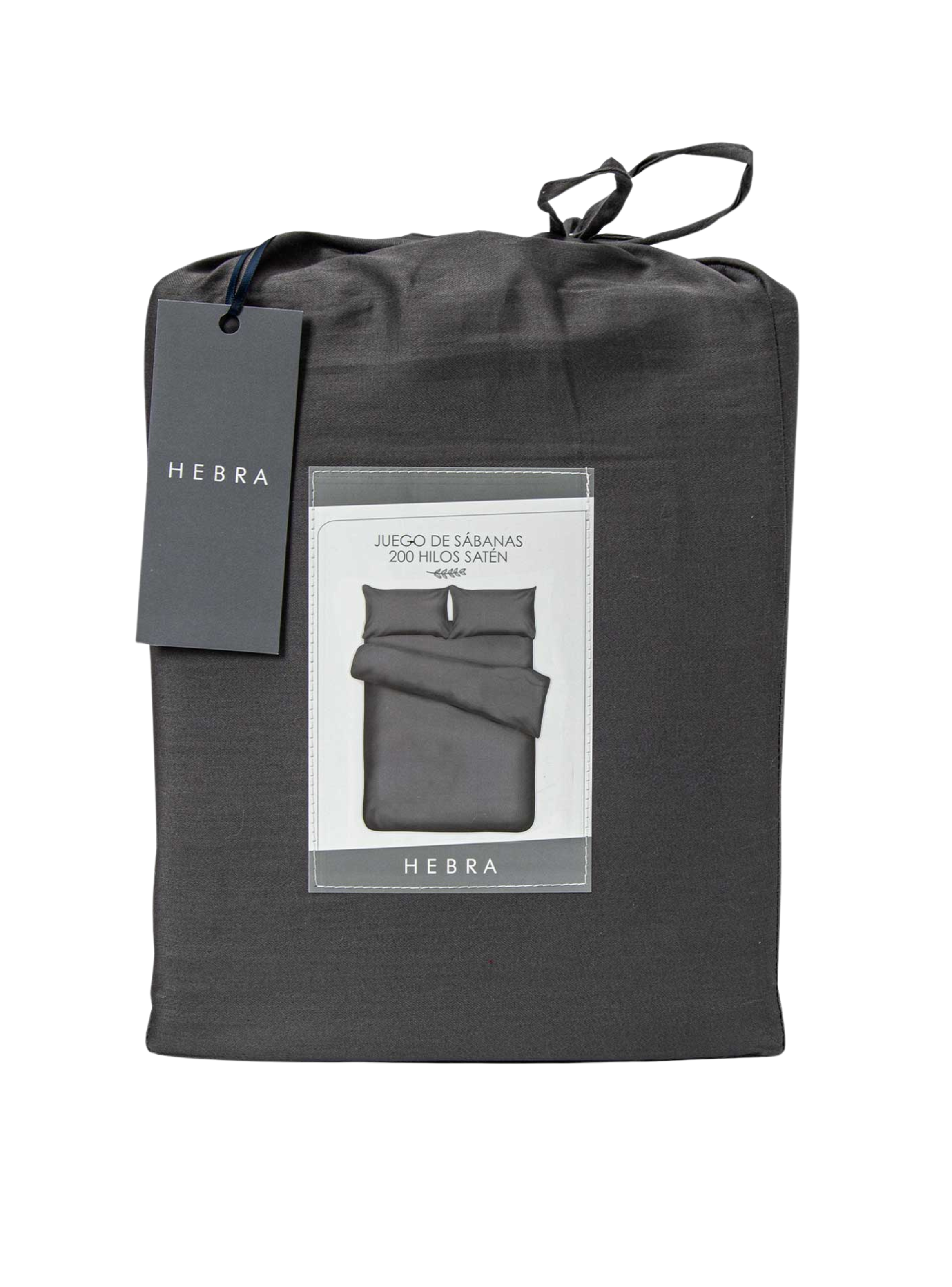 Sabanas 200H King Saten Gris Oscuro-3