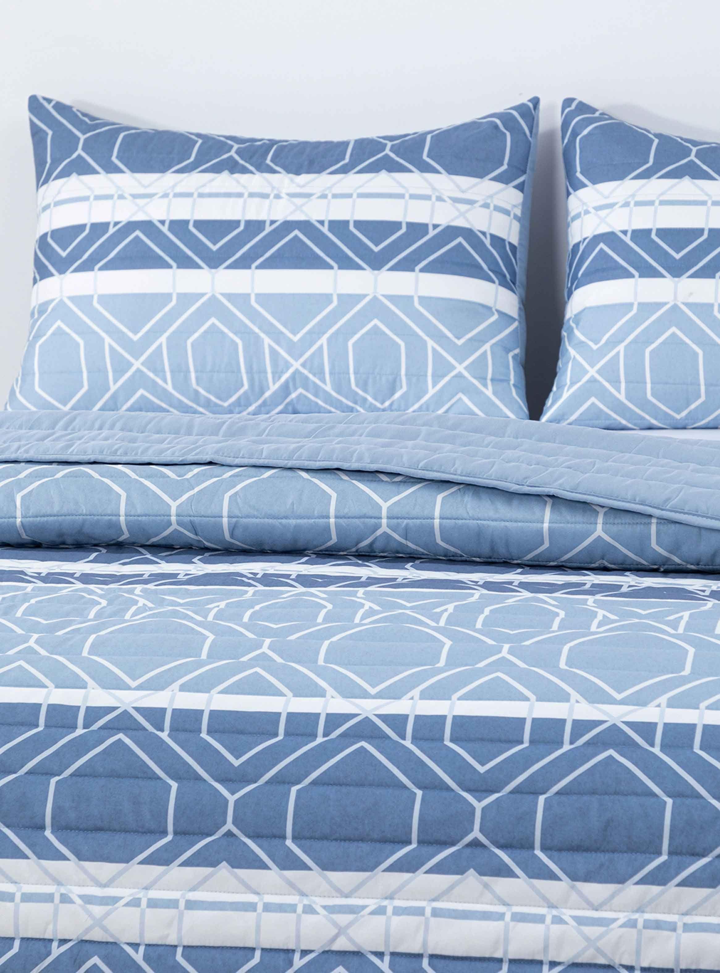 Quilt Reversible Estam 2P Rayas Azul-2