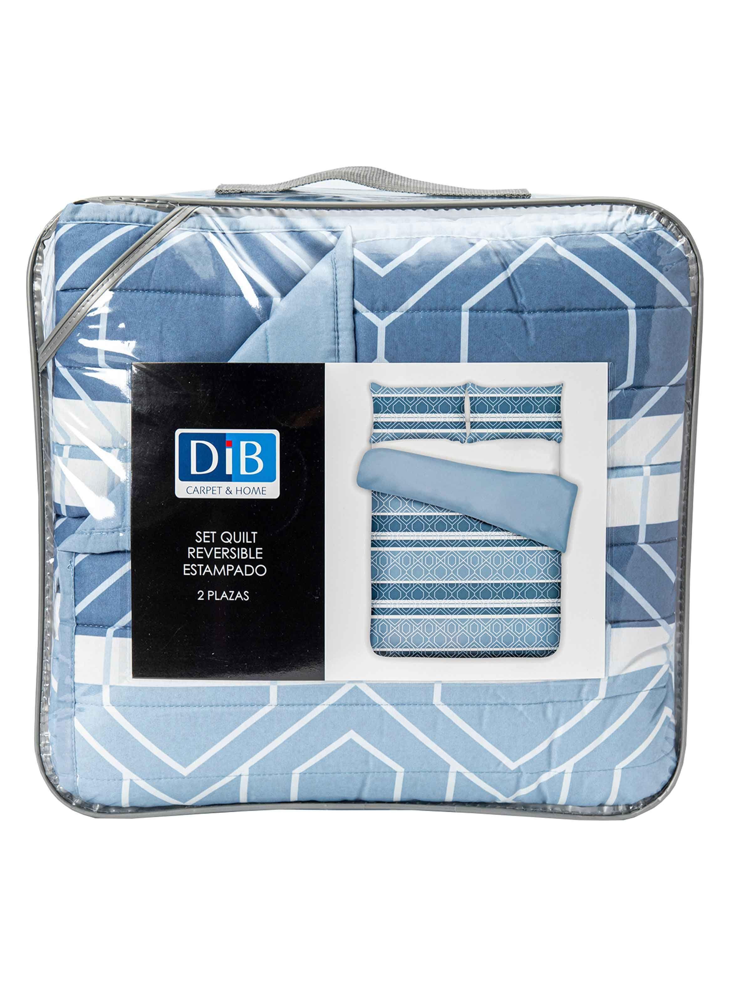 Quilt Reversible Estam 2P Rayas Azul-5