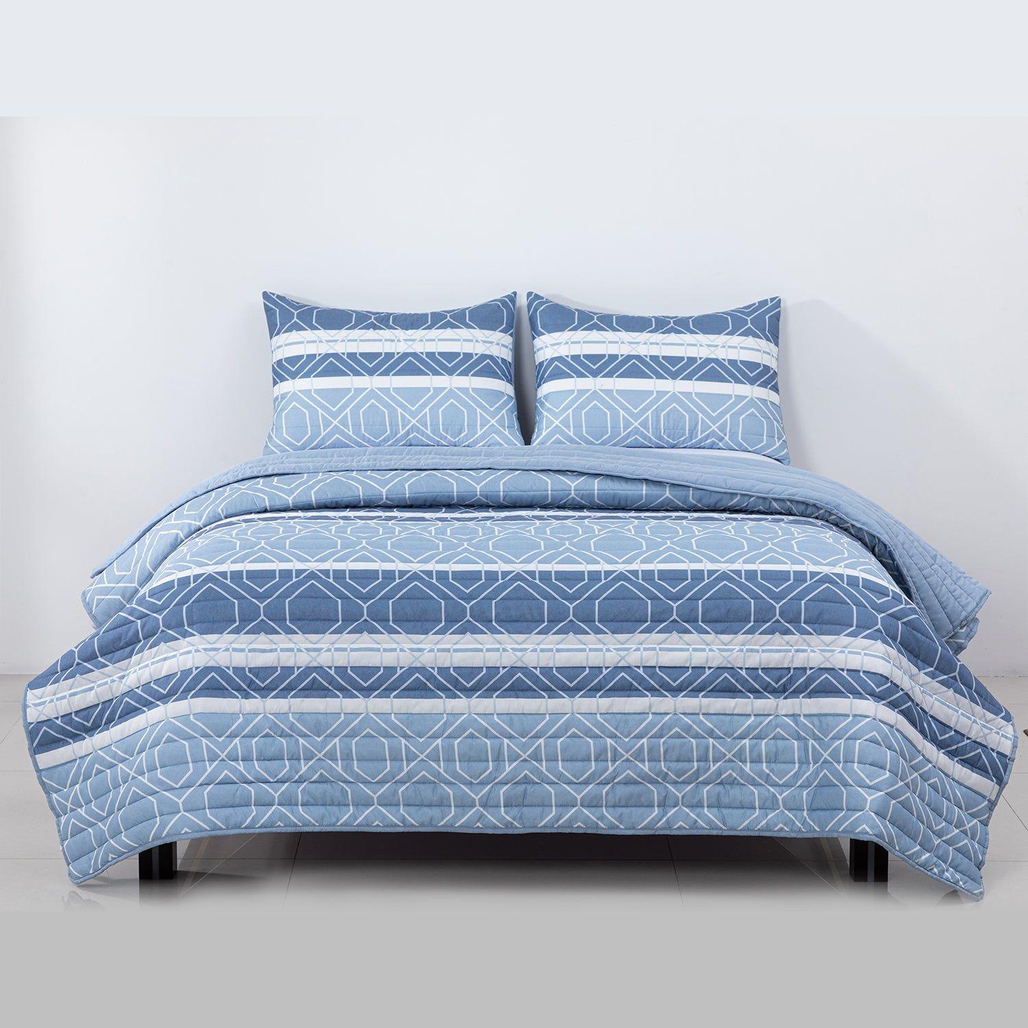 Quilt Reversible Estam 2P Rayas Azul-2