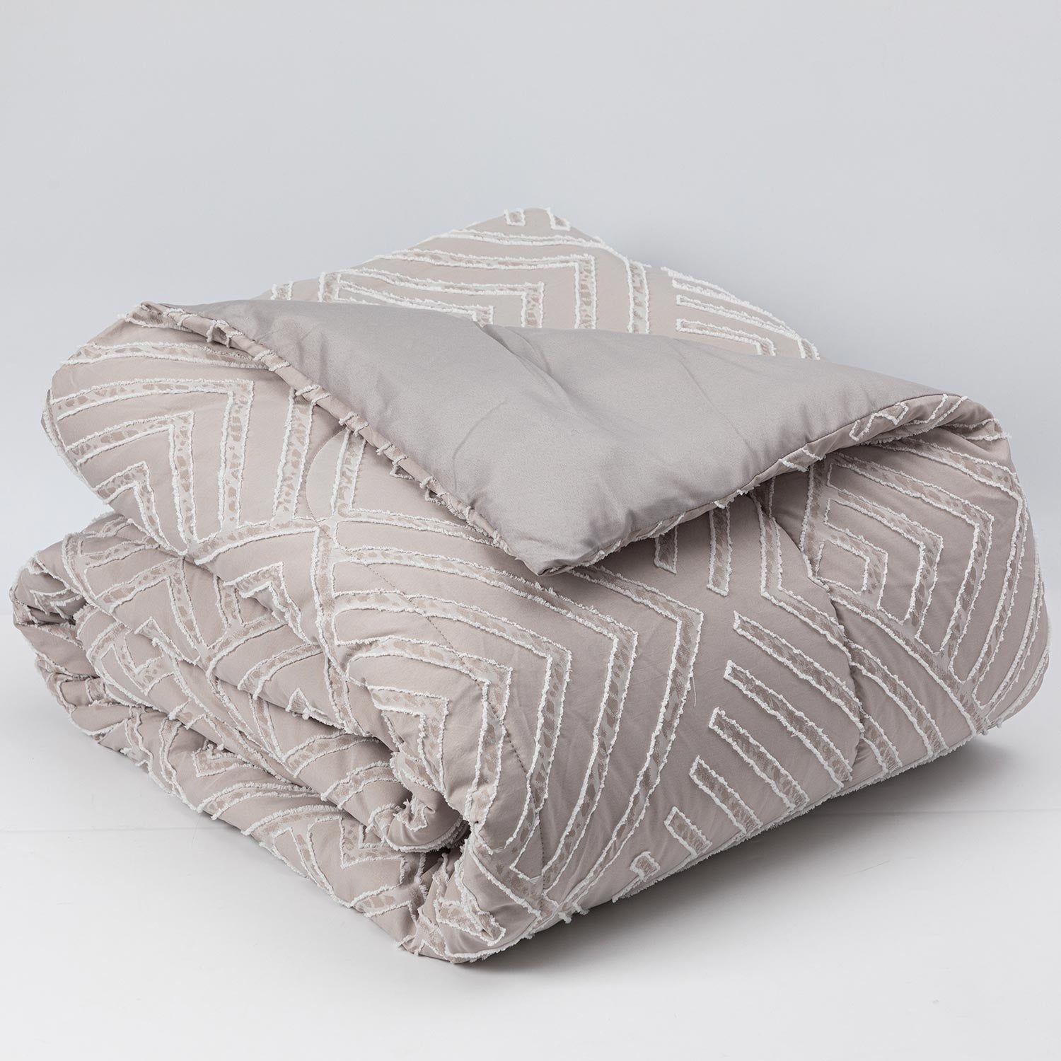 Plumon Jacquard 2 Plazas Flechas Gris-2