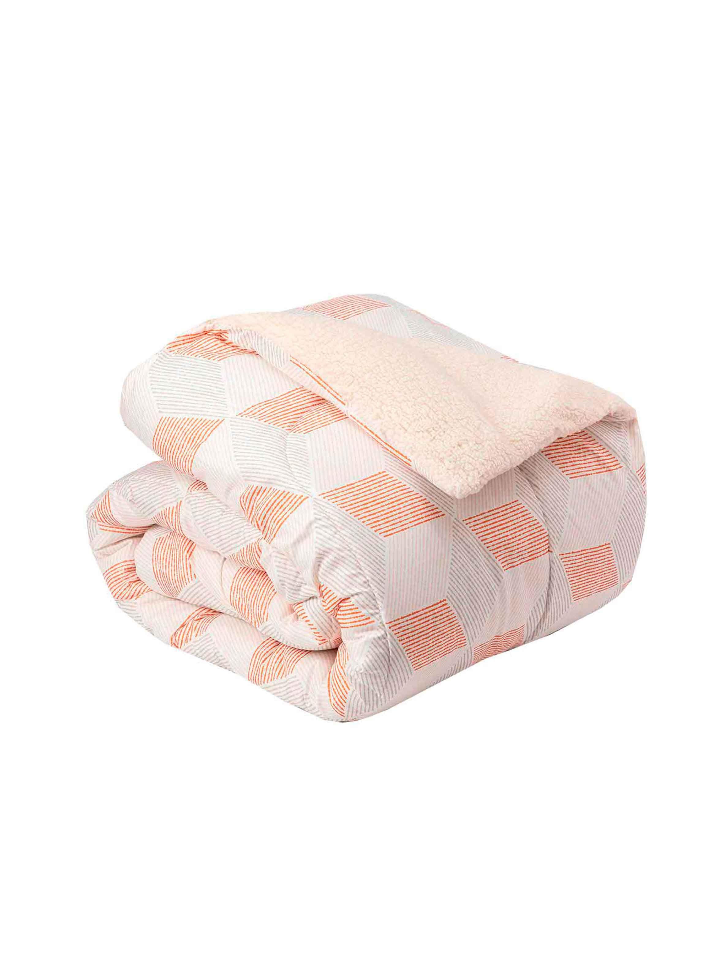 Plumon Reversible Sherpa 2 Plazas Block. Terracota-2