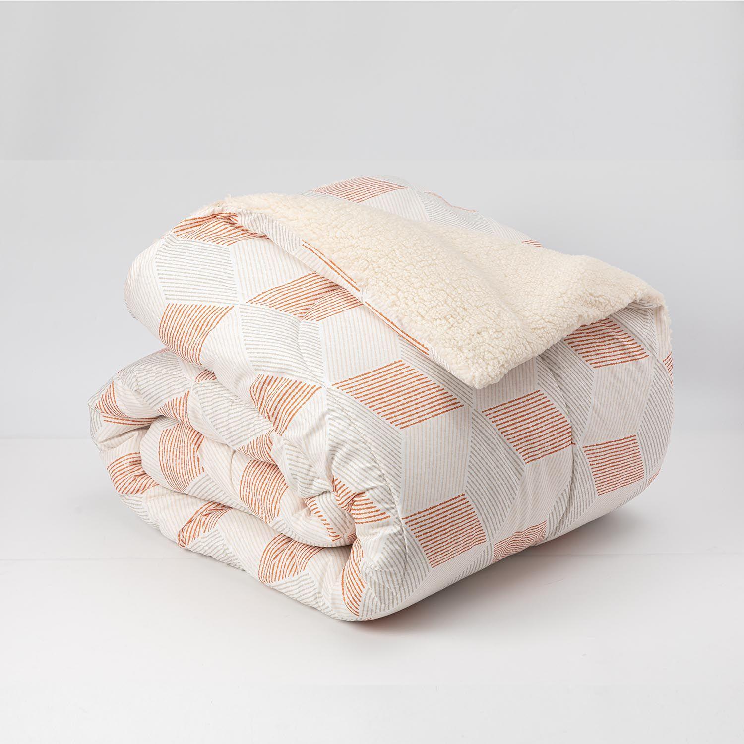 Plumon Reversible Sherpa 2 Plazas Block. Terracota-2