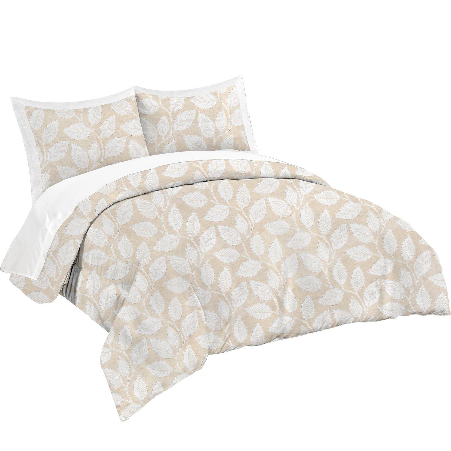 Plumon Jacquard Aplicación King Hojas B-2