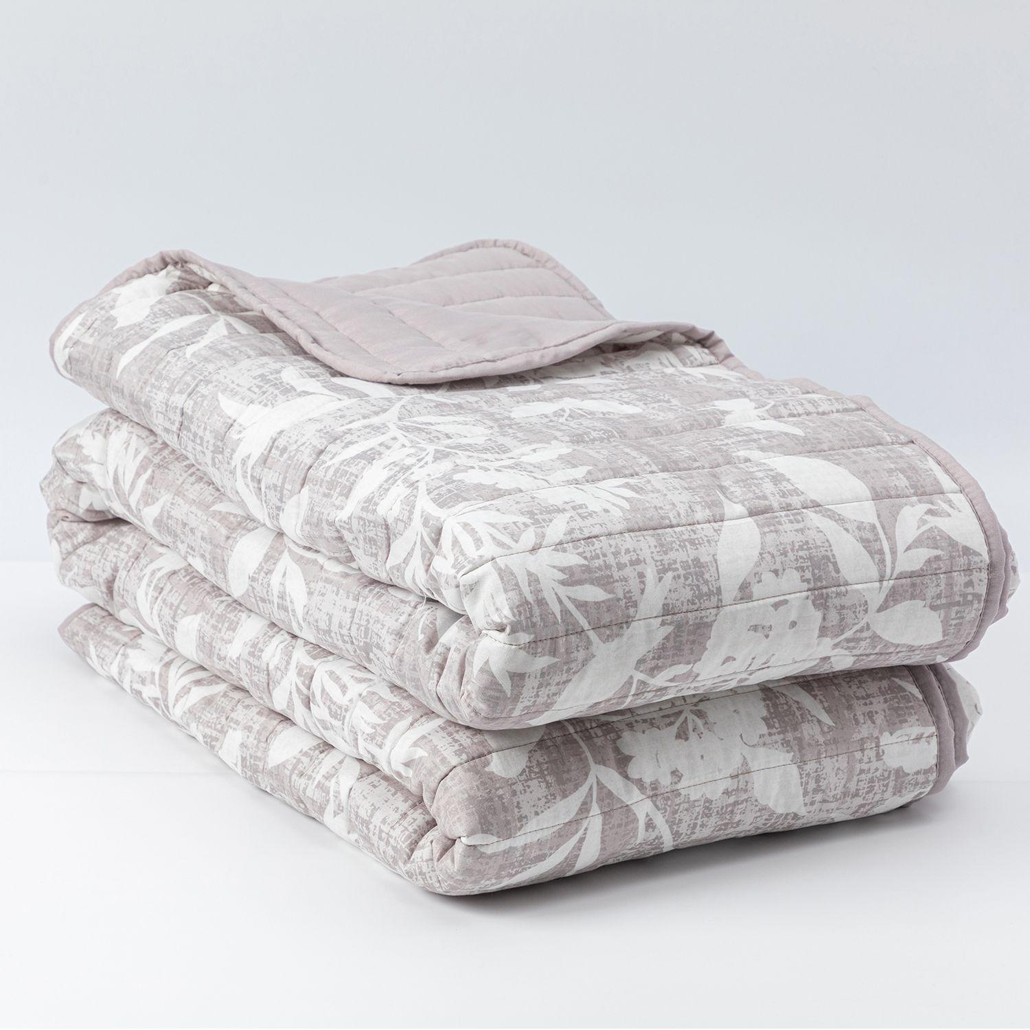 Quilt Reversible Estam 1.5P Flores Gris-3