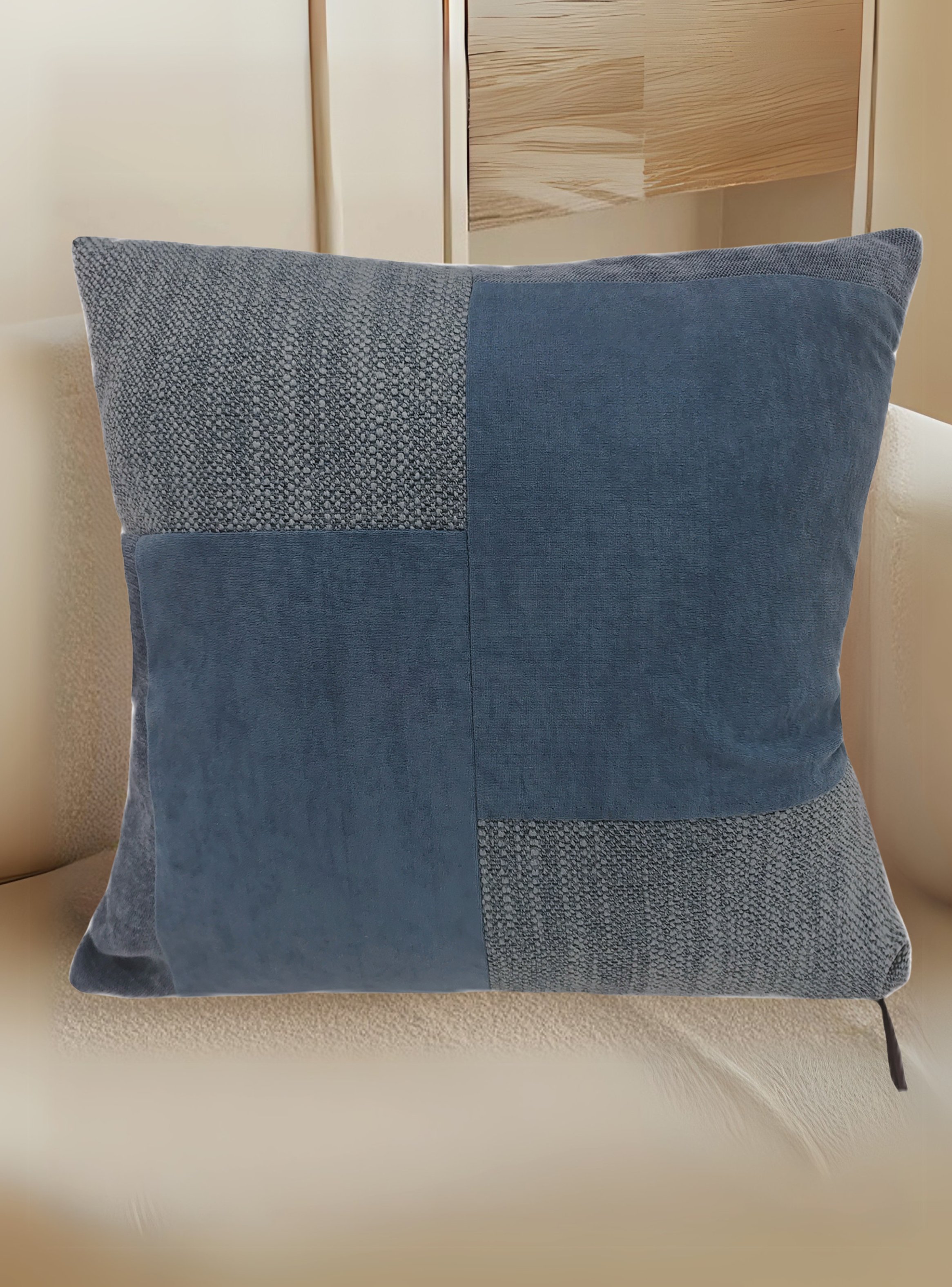 Cojin Patchwork  Azul 45X45-3