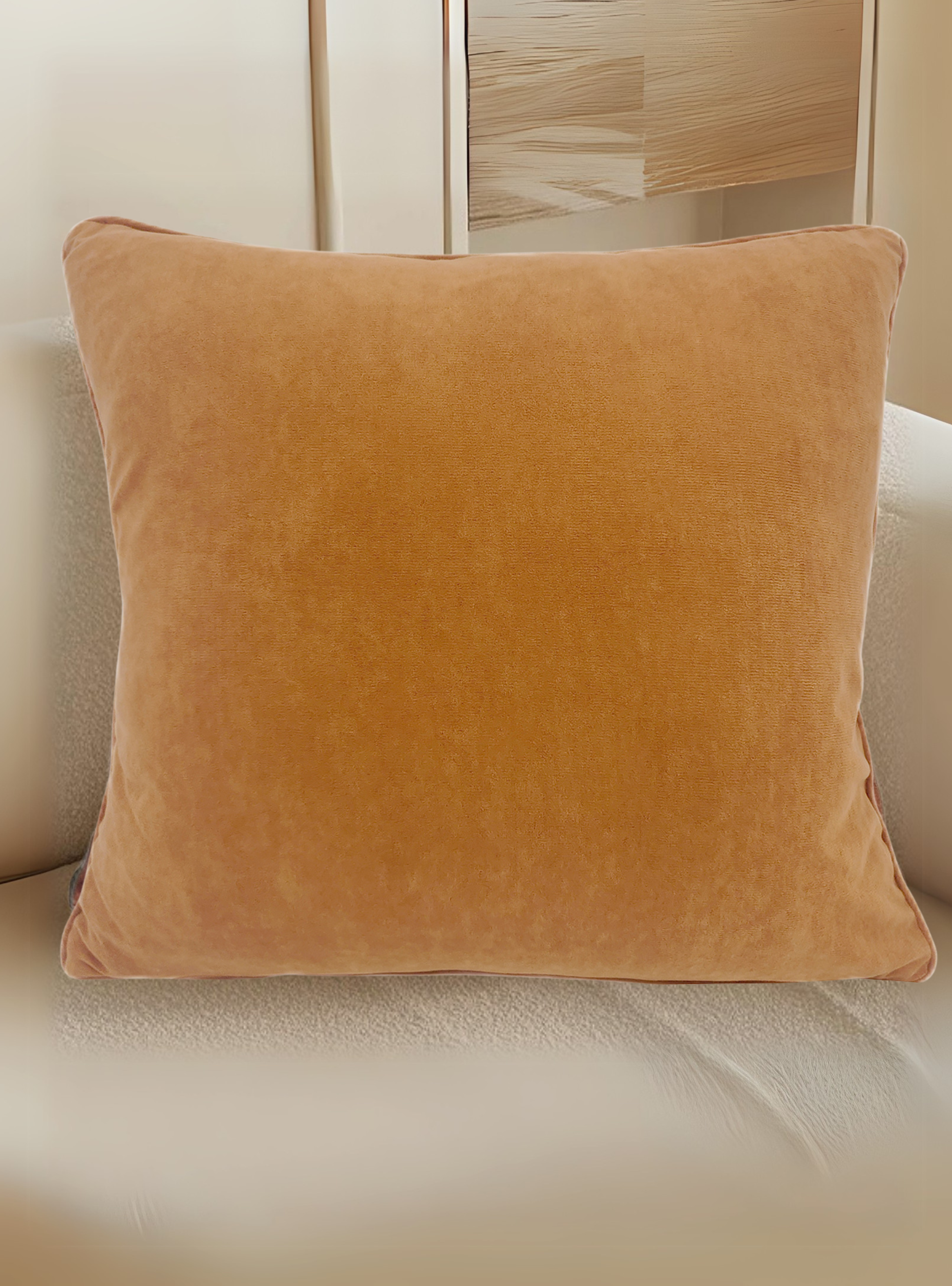 Cojin Terciopelo Terracota -  Naranjo 45X45-3