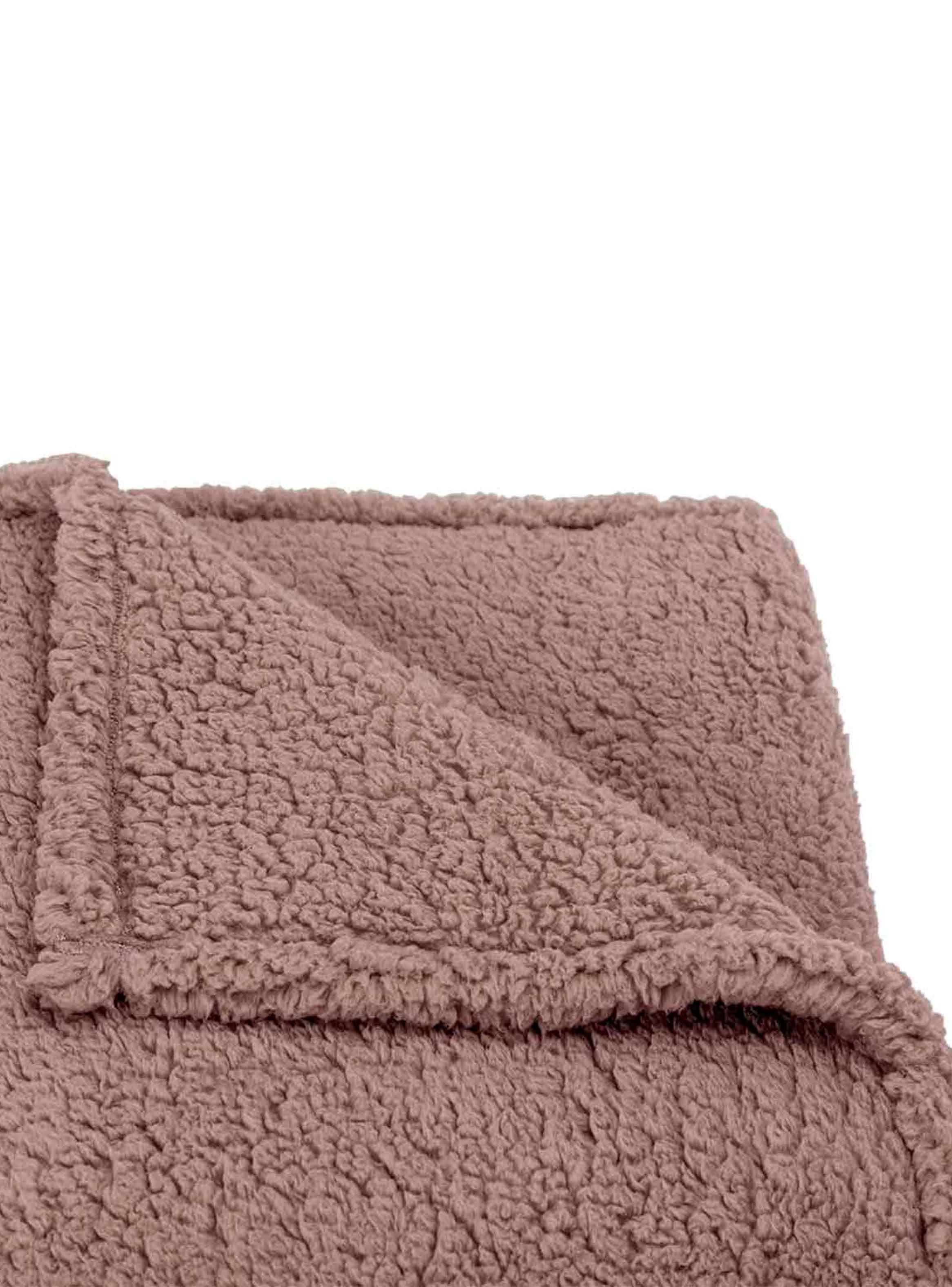 Manta Sherpa 125X150 Sevilla Gris - Café-3