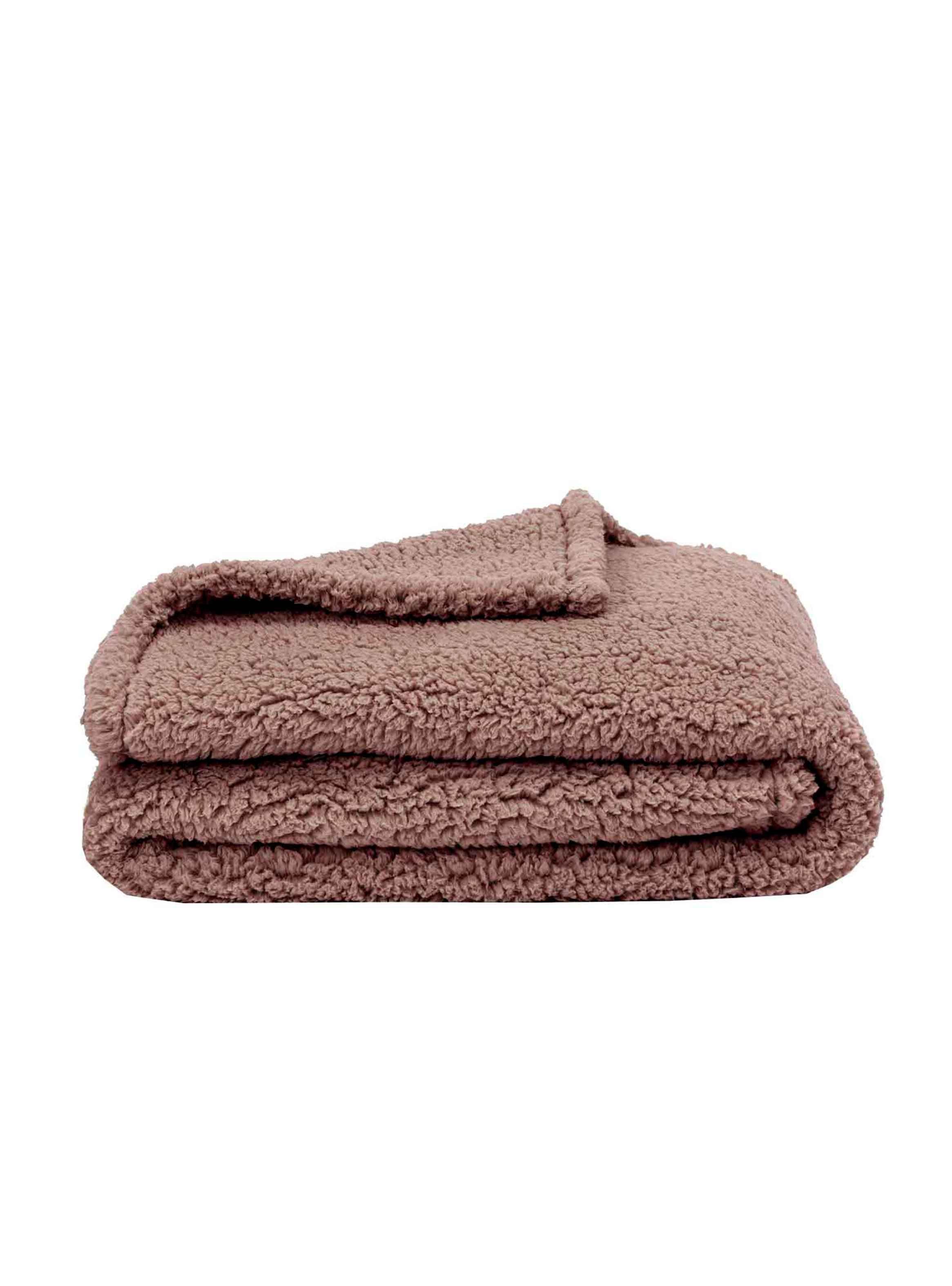 Manta Sherpa 125X150 Sevilla Gris - Café-2
