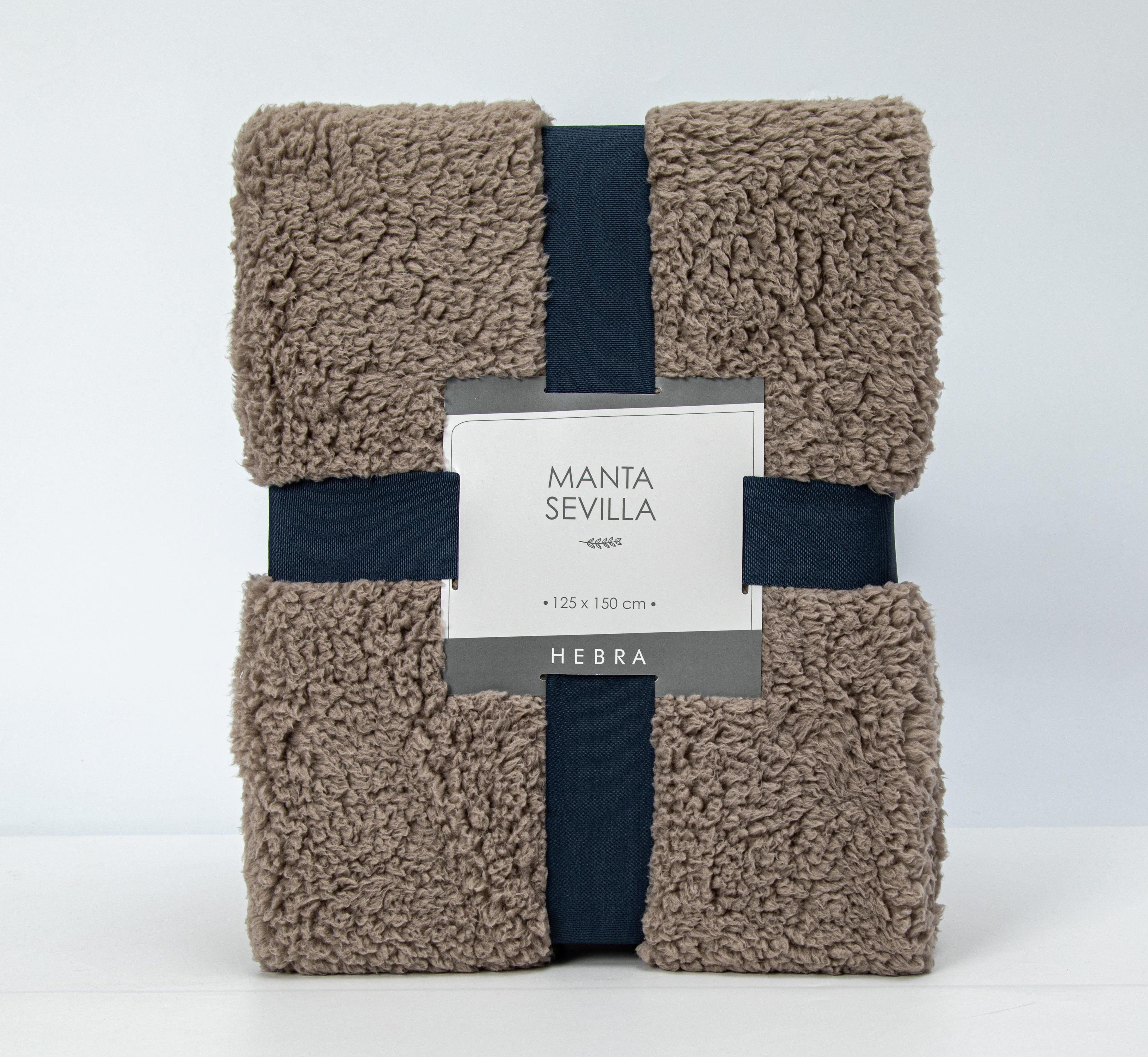 Manta Sherpa 125X150 Sevilla Gris - Café-0