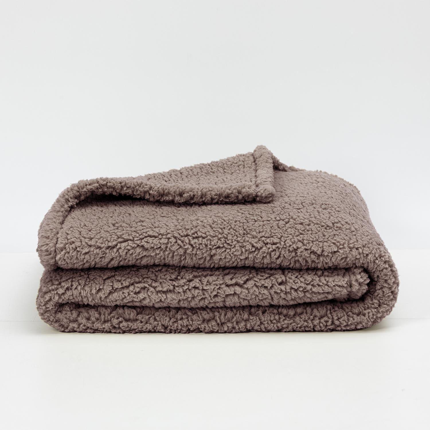 Manta Sherpa 125X150 Sevilla Gris - Café-1